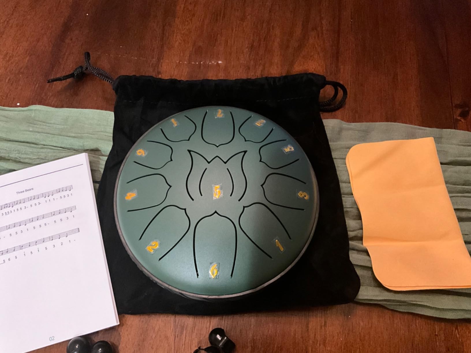 JYTMUS Steel Rain Drum with 11 Notes, 6 Inches - Includes Drum Bag, Music Book, Mallets, Holder, Picks - Ideal for Yoga, Meditation & Prenatal Education customer photo 2