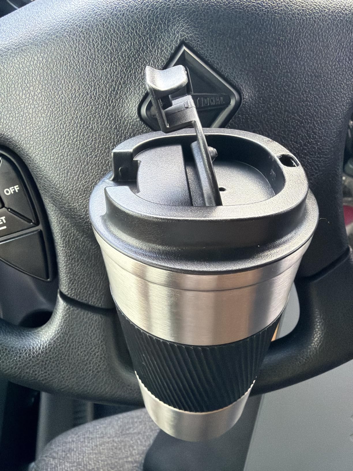 YINBAOGE Insulated Travel Coffee Mug, Spill & Leak Proof, Portable To Go Camping Stainless Steel Coffee Tumbler, Reusable Thermal Coffee Cup with Lid for Hot & Cold Drinks (Black, 12 OZ) customer photo 1