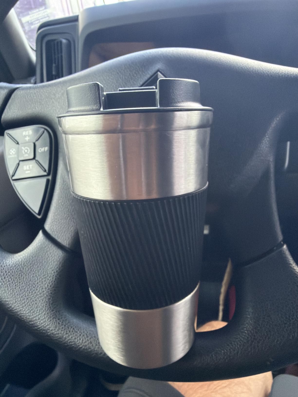 YINBAOGE Insulated Travel Coffee Mug, Spill & Leak Proof, Portable To Go Camping Stainless Steel Coffee Tumbler, Reusable Thermal Coffee Cup with Lid for Hot & Cold Drinks (Black, 12 OZ) customer photo 2