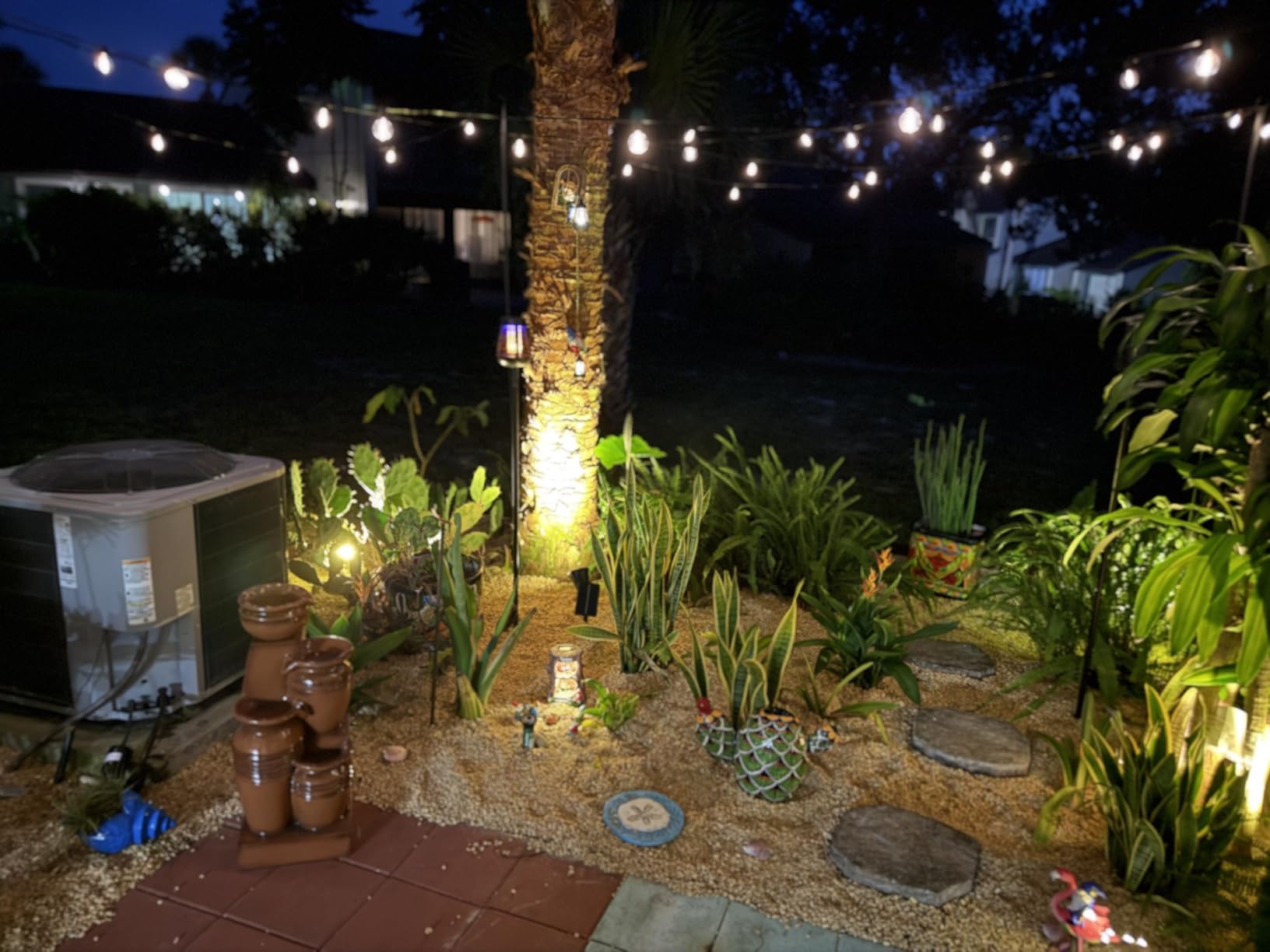 SUNTHIN 100ft Solar String Lights, USB Rechargeable Solar Outdoor Lights with 48 Waterproof & Shatterproof G40 LED Bulbs for Patio, Porch, Garden, Deck, Bistro, Cafe, Camping customer photo 1