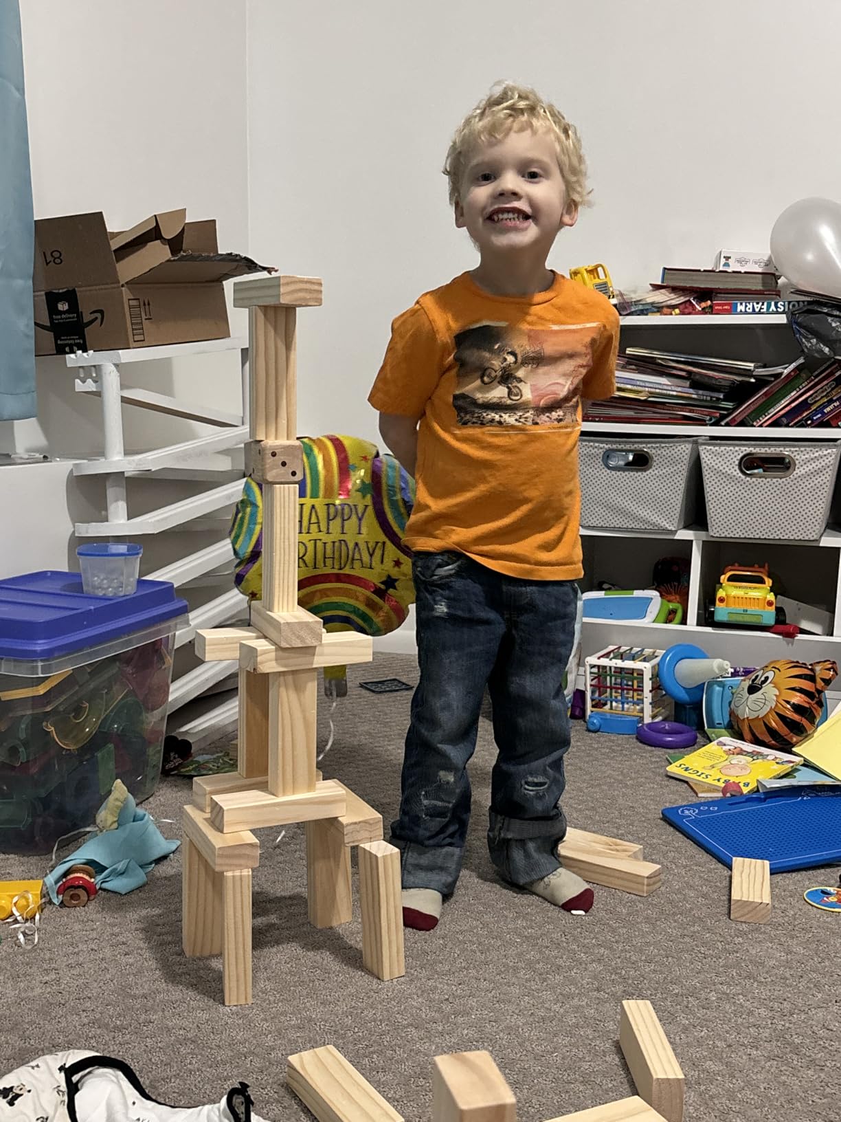 Olsa Giant Tumble Tower 57PCS Wooden Block Stacking Yard Games with Carrying Bag customer photo 1