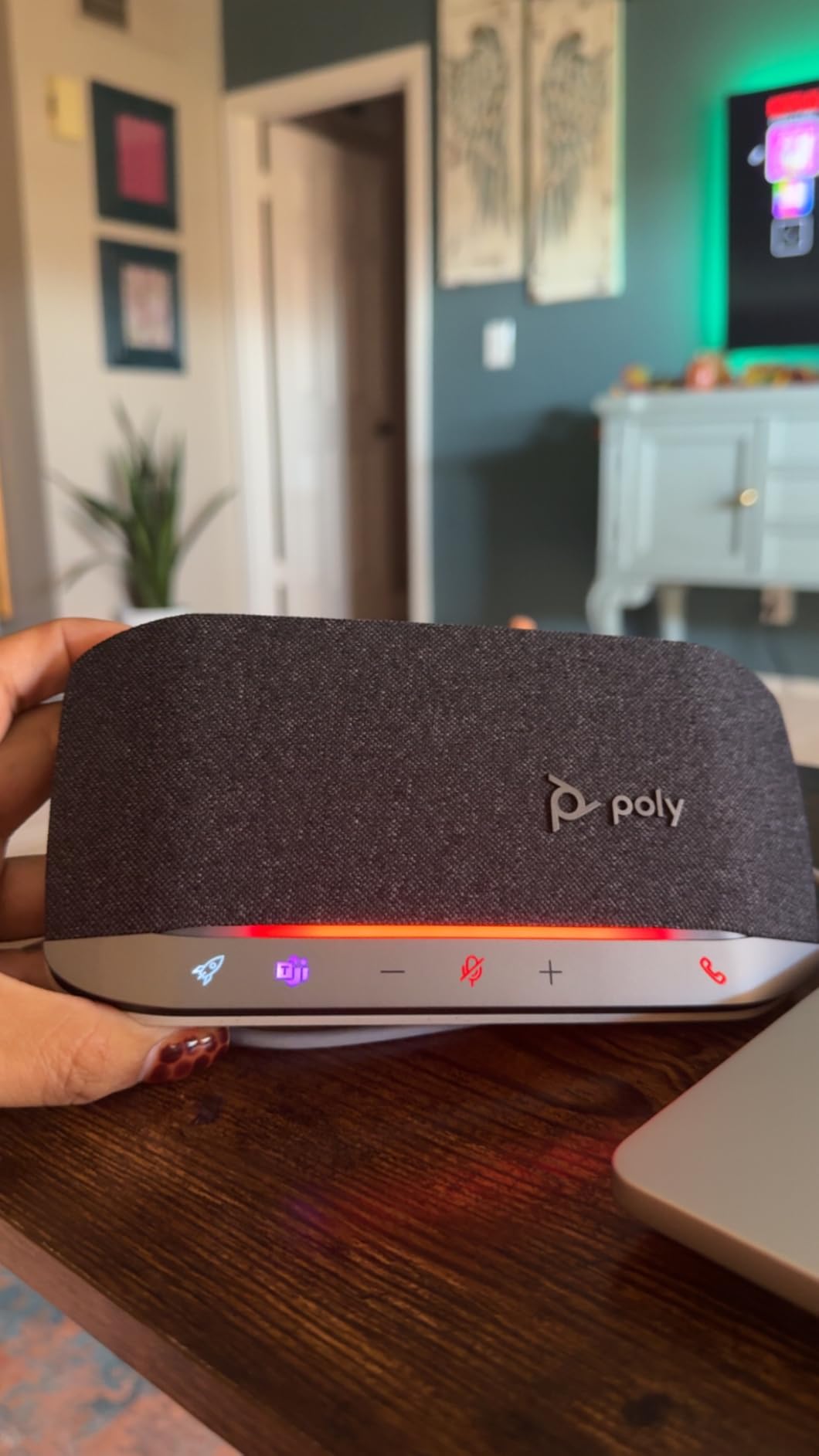 Poly Sync 20+ Personal Portable Bluetooth Speakerphone (Plantronics) - Noise/Echo Reduction - USB-C Bluetooth Adapter - Works w/Teams (Certified), Zoom, PC, Mac, Mobile - Amazon Exclusive customer photo 2