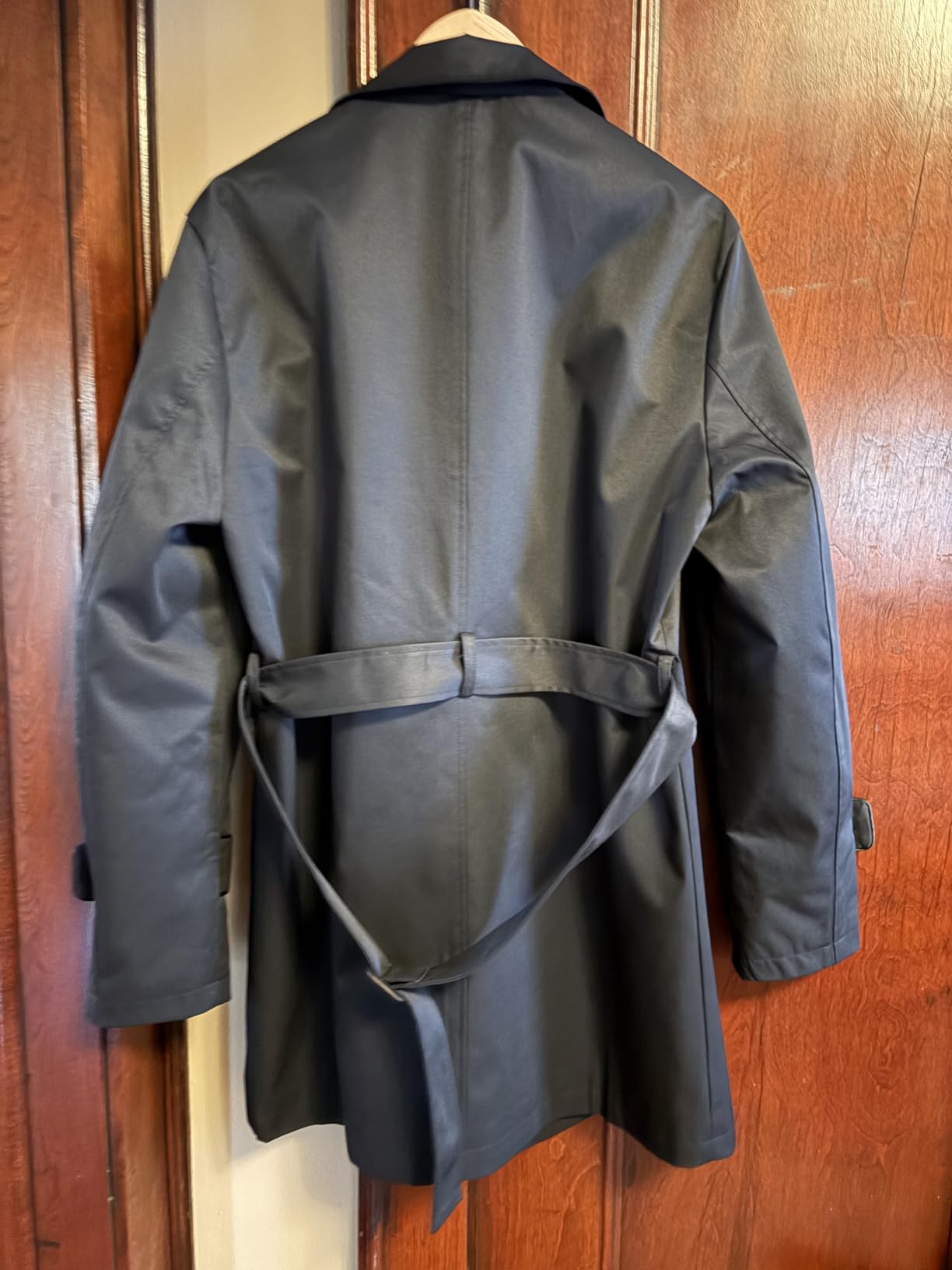 Makkrom Men's Trench Coat Slim fit Double Breasted Notched Lapel Belted Windbreaker Long Jacket Casual Windproof Overcoat customer photo 2