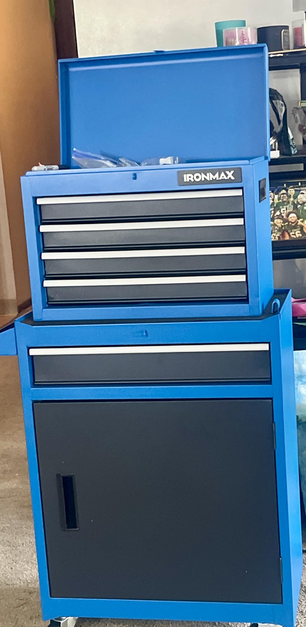 Goplus Tool Chest, 6 Drawers Rolling Tool Cabinet with Detachable Top Toolbox, Universal Lockable Wheels, Protective Liner, Auto Lock, Metal Tool Storage Cart, Tool Box for Garage Workshop customer photo 1