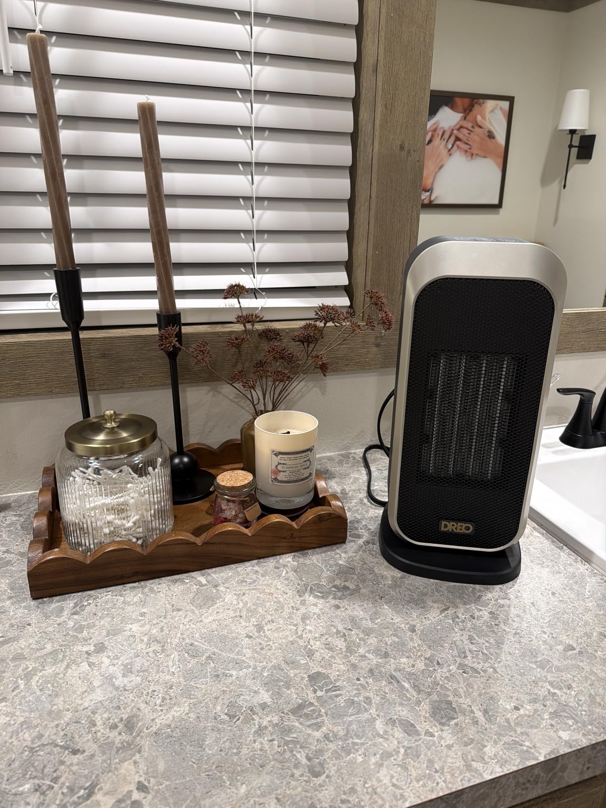 DREO Quiet Space Heater, 1500W Portable Heaters for Indoor Use with Remote, 70° Oscillation, Fast and Safety Electric PTC Ceramic for Desk Office Bedroom, 12H Timer customer photo 2