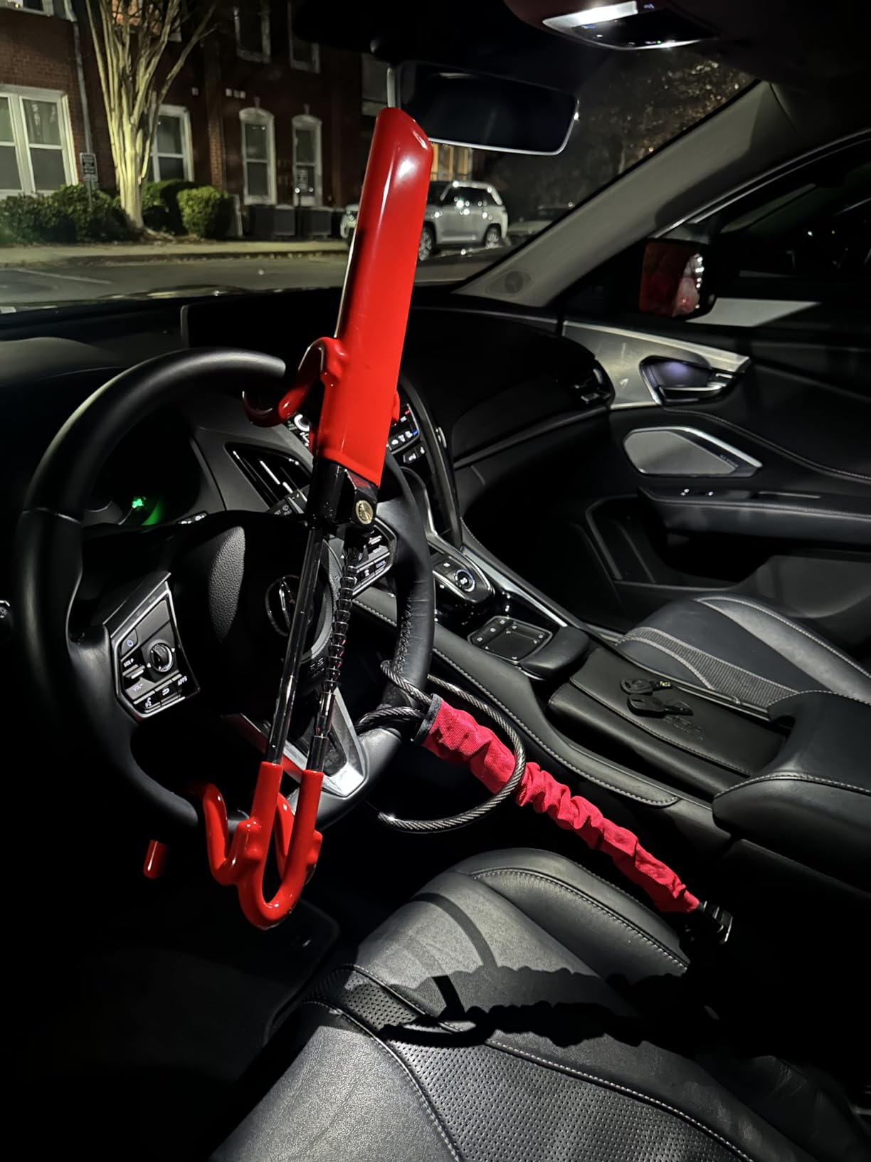 Tevlaphee Steering Wheel Lock Anti-Theft Car Device Heavy Duty Security Car Lock Antitheft Locking Devices Great Deterrent Adjustable Car Wheel Lock Anti Theft for Vehicle Truck with 3 Keys customer photo 2