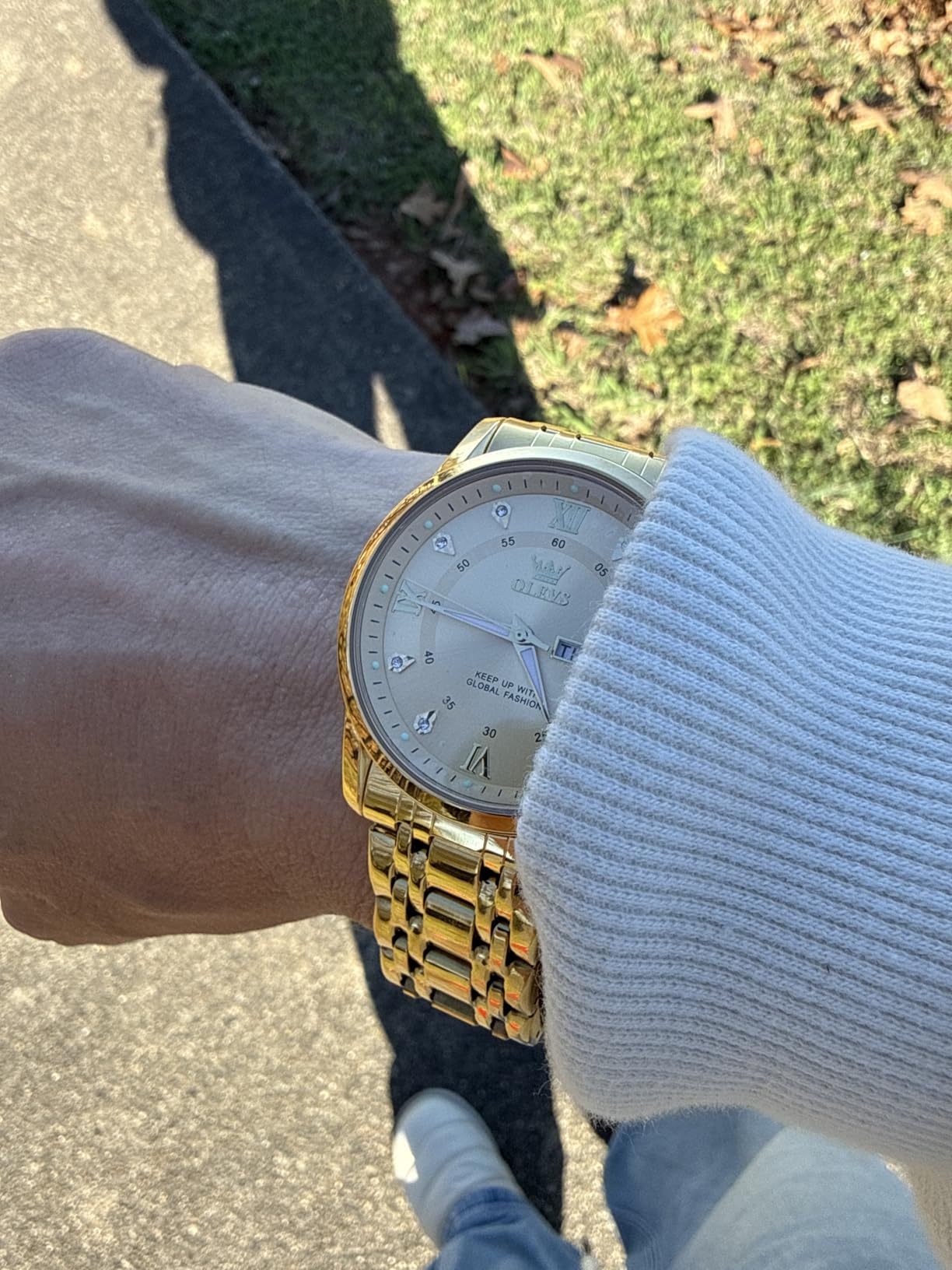OLEVS Classic Men Watches with Date, Stainless Steel Man Watch with Date, Business Watches for Men, Luminous Quartz Mens Watches Gold customer photo 1