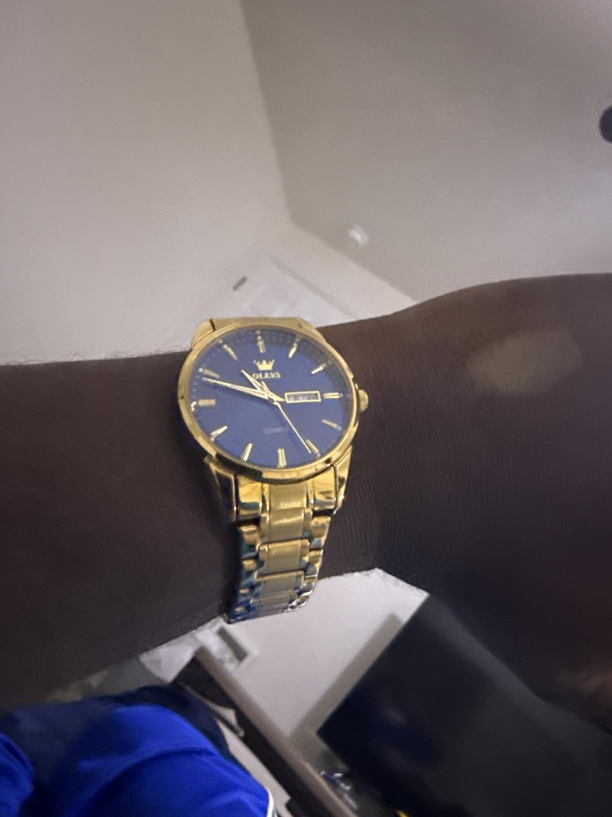 OLEVS Classic Men Watches with Date, Stainless Steel Man Watch with Date, Business Watches for Men, Luminous Quartz Mens Watches Gold customer photo 2