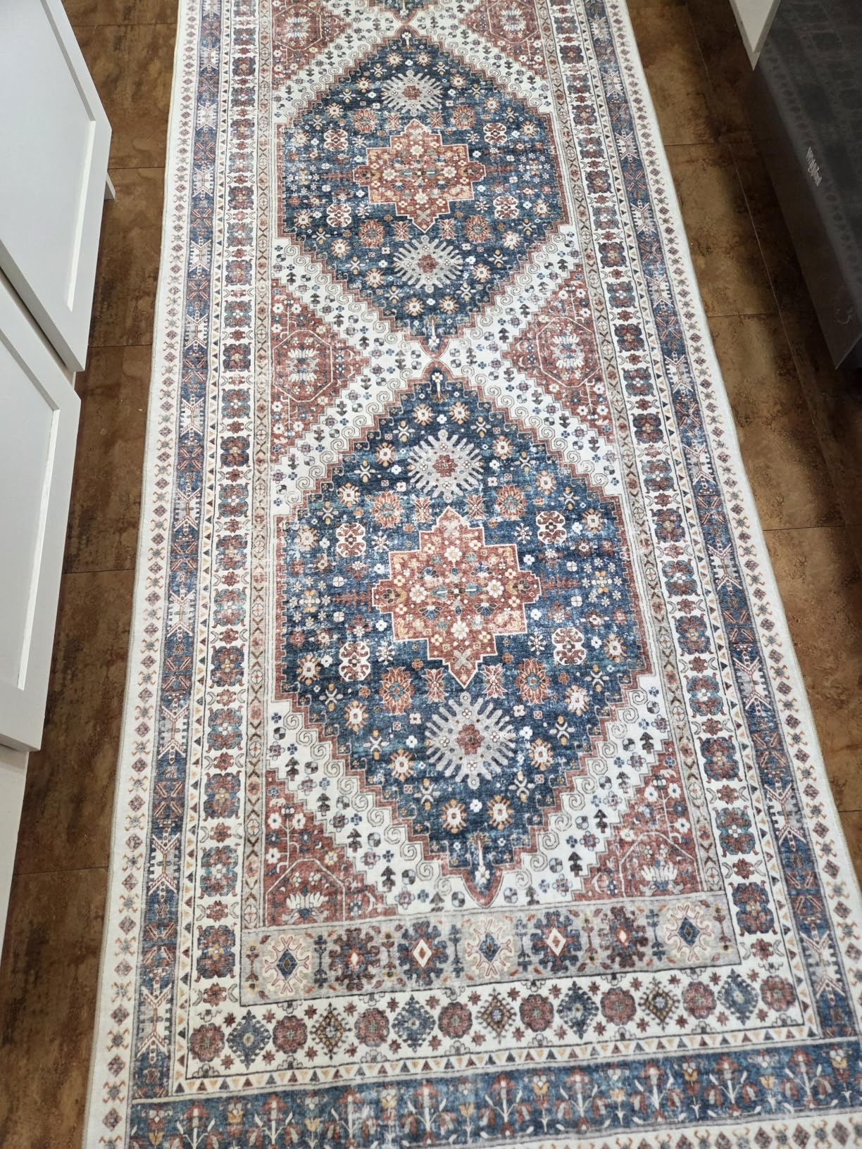 Madane Runner Rugs for Hallway 2x10 Long Washable Non-Slip Hallway Runner Rug Low-Pile Stair Kitchen Runner Throw Carpet for Entrance Living Dining Laundry Room (Turmeric/Grey, 2 x 10) customer photo 2