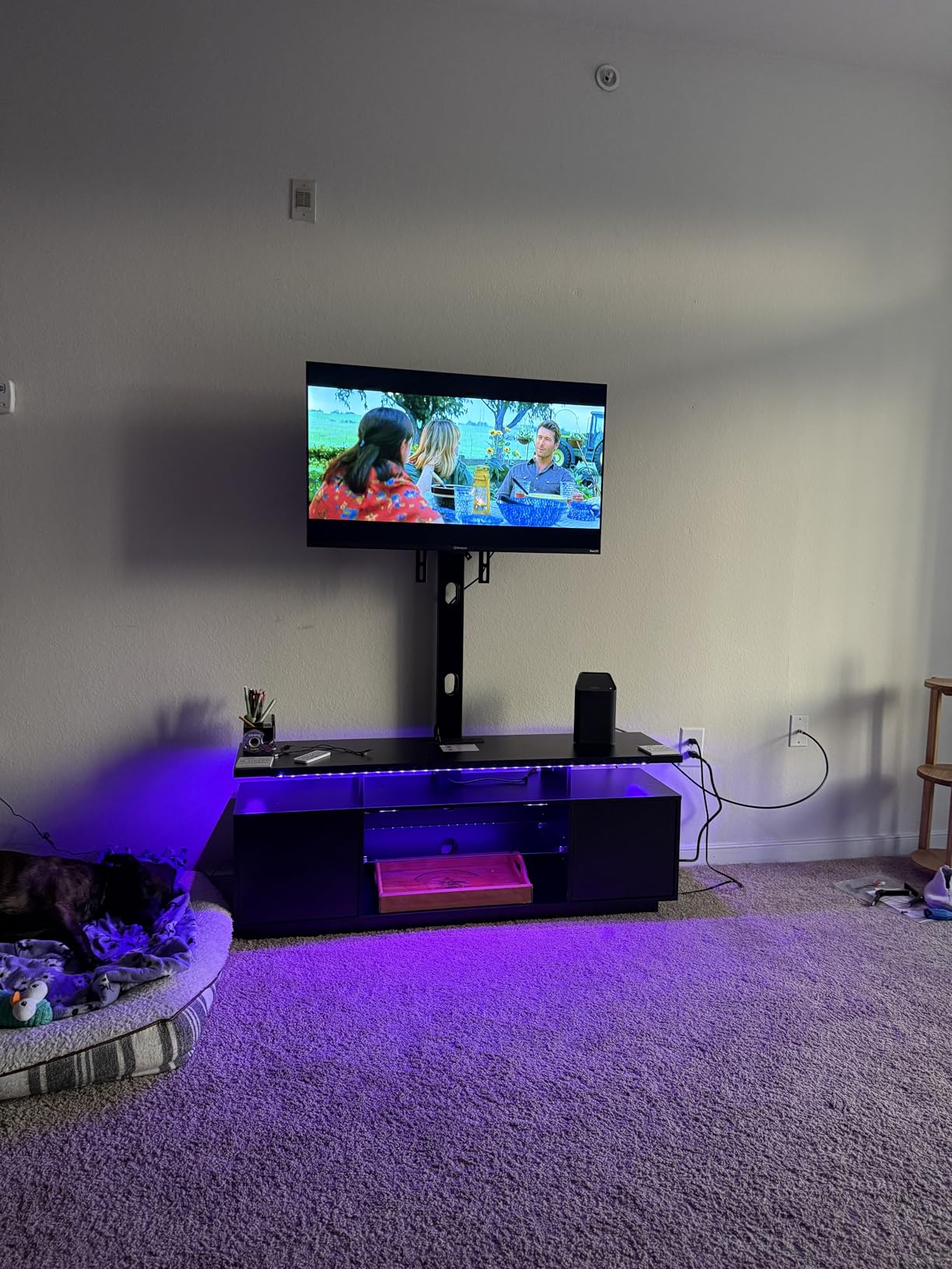 Rolanstar TV Stand with Mount and Power Outlet 51.2