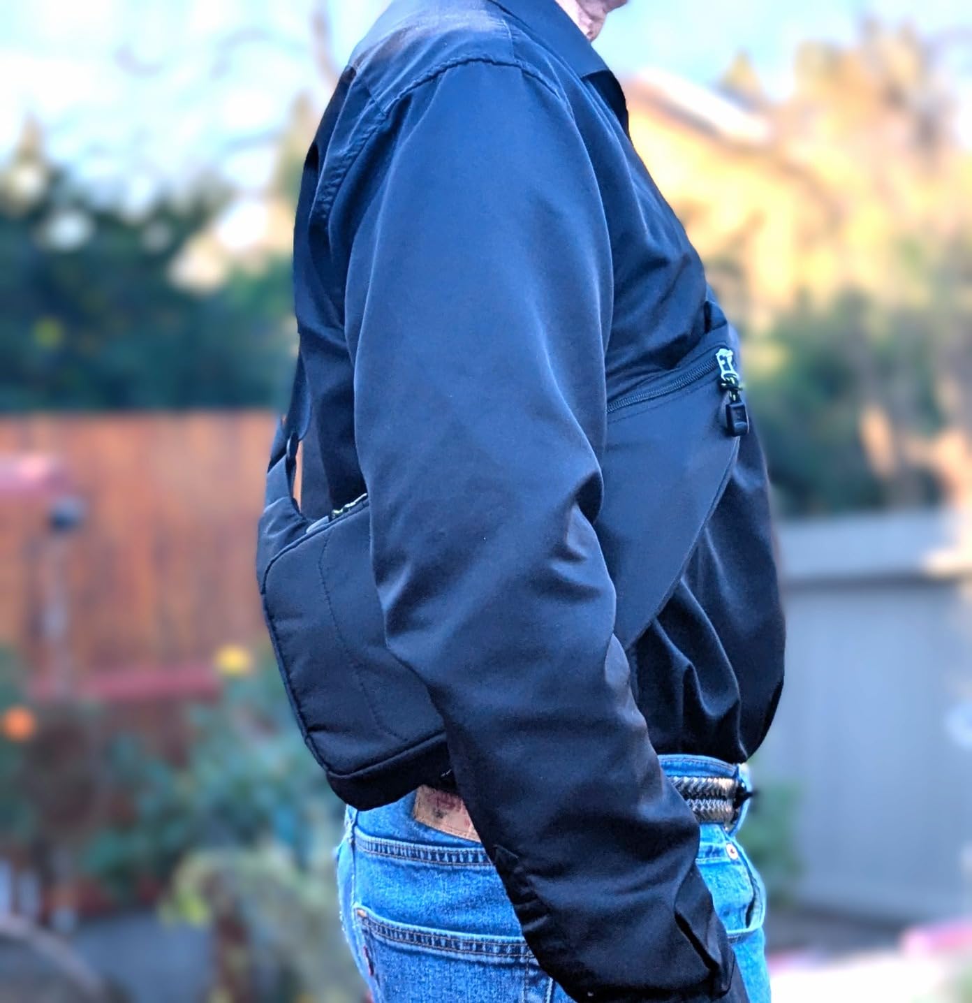Peicees Water-resist Sling Bag Crossbody Bag for Men Slim Chest Backpack Man Purse Small Shoulder Bag for Travel Hiking customer photo 1