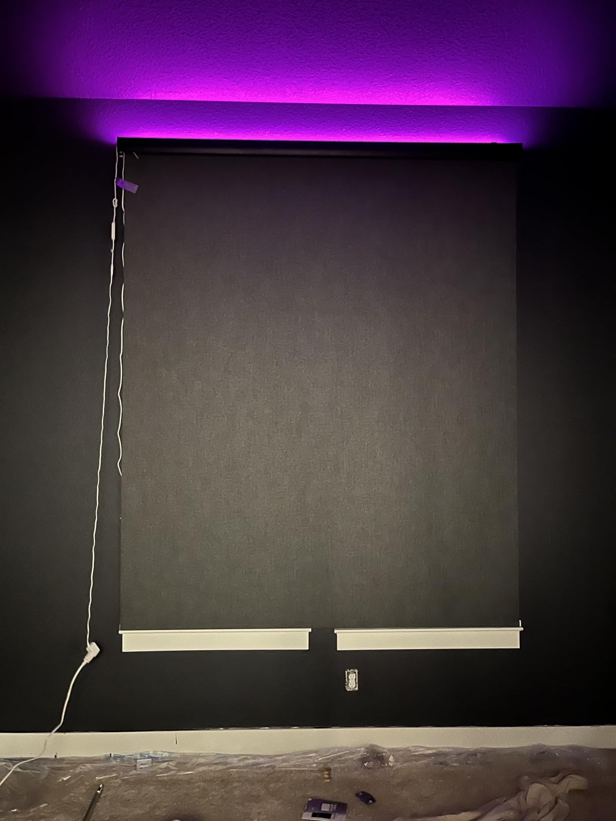 Graywind Smart Blackout Roller Shades Work with Alexa Google WiFi Hardwired Triple Weaved Fabric Motorized Blinds Remote Window Shades, Custom Size (Cloudy Grey) customer photo 1
