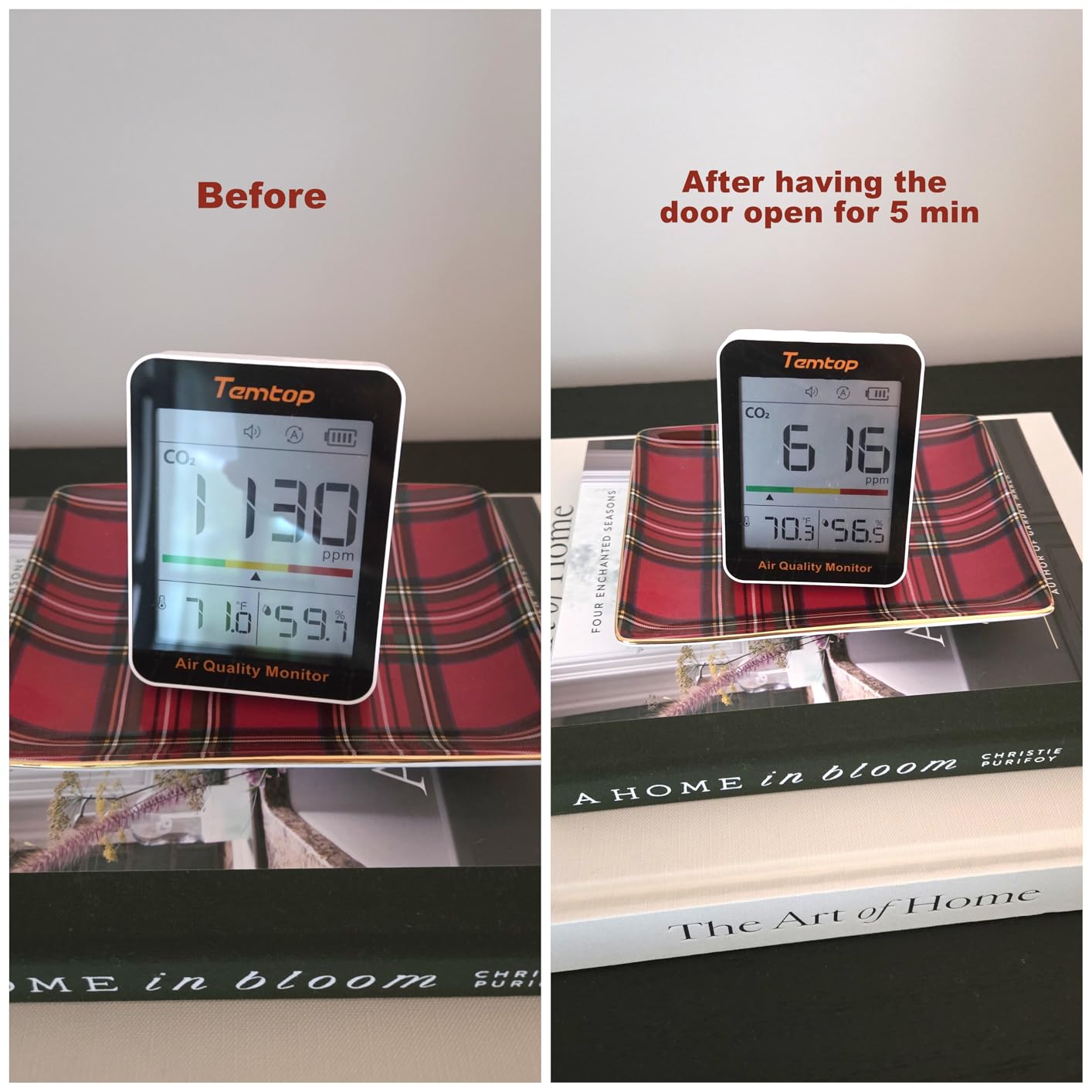 Temtop CO2 Monitor Indoor Air Quality Monitor Portable CO2 Meter, CO2, Temperature, Humidity Home, Office or School customer photo 1