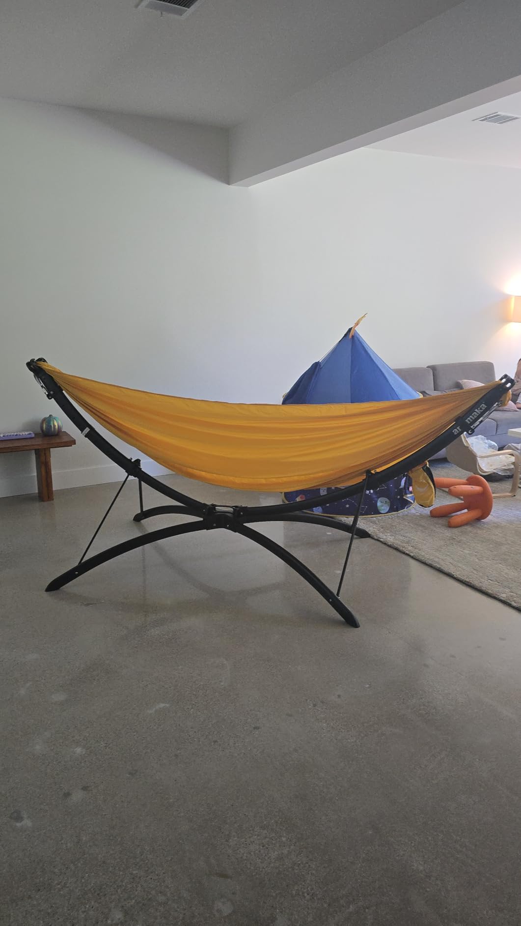 anymaka Set Up in 3 Seconds Adjustable Portable Aluminum Alloy Hammock Stand for Outside with Chair Mode & Lounge Mode up to 105'' customer photo 2