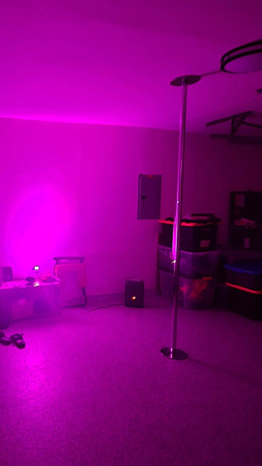 Spinning Dancing Pole for Home | Portable and Heavy Duty 45mm Dance Pole Apartment Friendly, Adjustable Height 7ft to 11ft, w/Pole Conditioning Bands Set, LED Light and Carry Bags customer photo 1