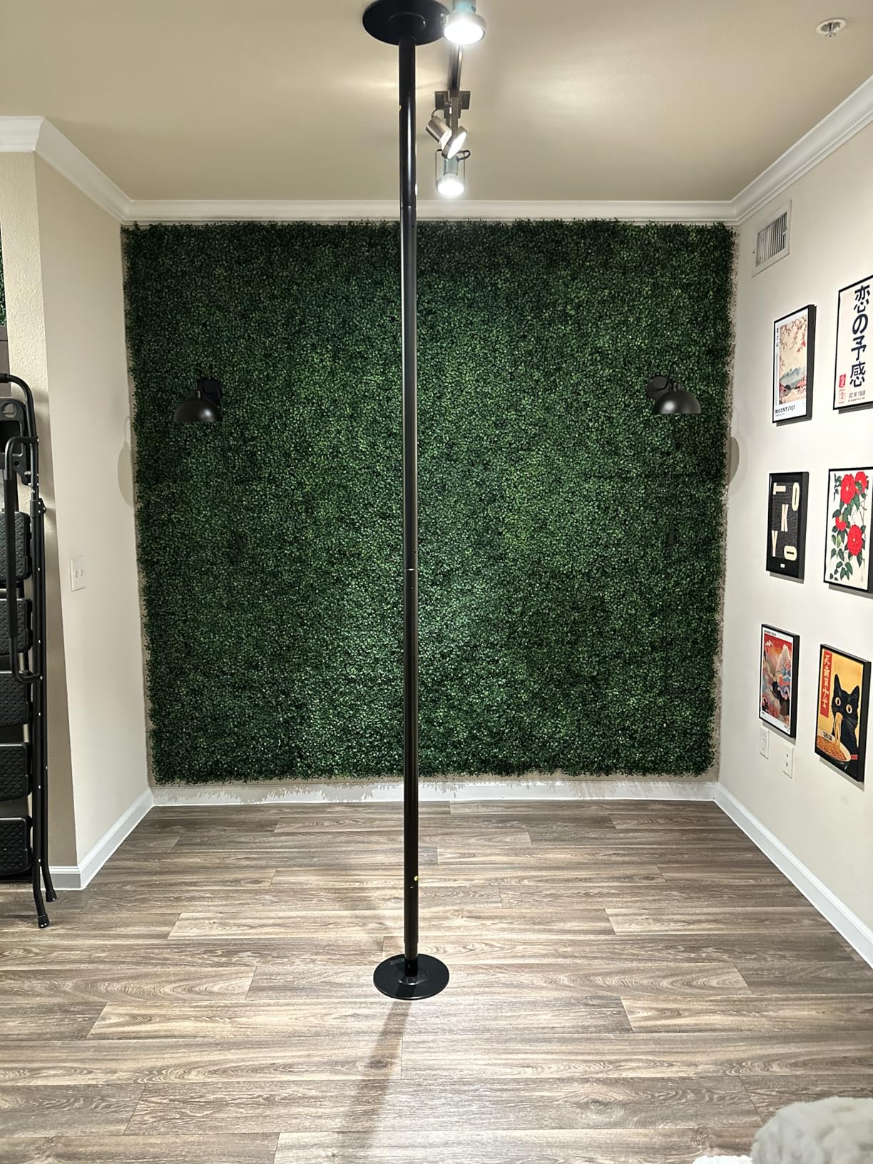 Spinning Dancing Pole for Home | Portable and Heavy Duty 45mm Dance Pole Apartment Friendly, Adjustable Height 7ft to 11ft, w/Pole Conditioning Bands Set, LED Light and Carry Bags customer photo 2