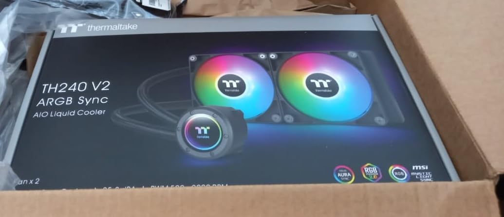 Thermaltake TH280 V2 ARGB Sync AIO Liquid Cooler - Fan 140mm x 2 - PWM 500~1800 RPM - Mirror Waterblock - MB ARGB Sync Control - White - CL-W377-PL14SW-A customer photo 1