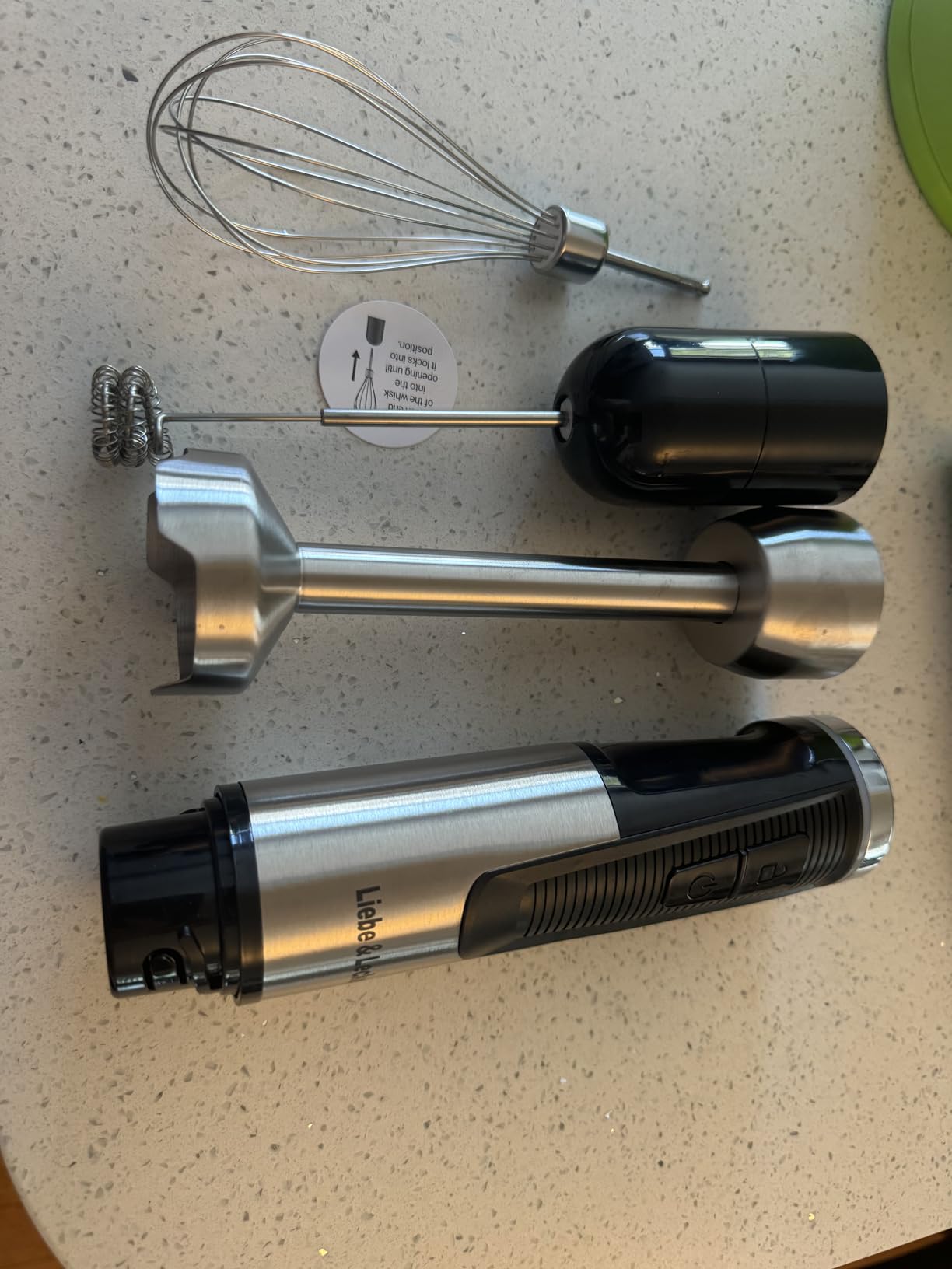 Liebe&Lecker Immersion Blender Handheld Cordless, 3 in 1 Cordless Hand Blender, 8 Speed Emulsion Blender Handheld with Whisk Milk Frother for Soup Smoothie customer photo 2