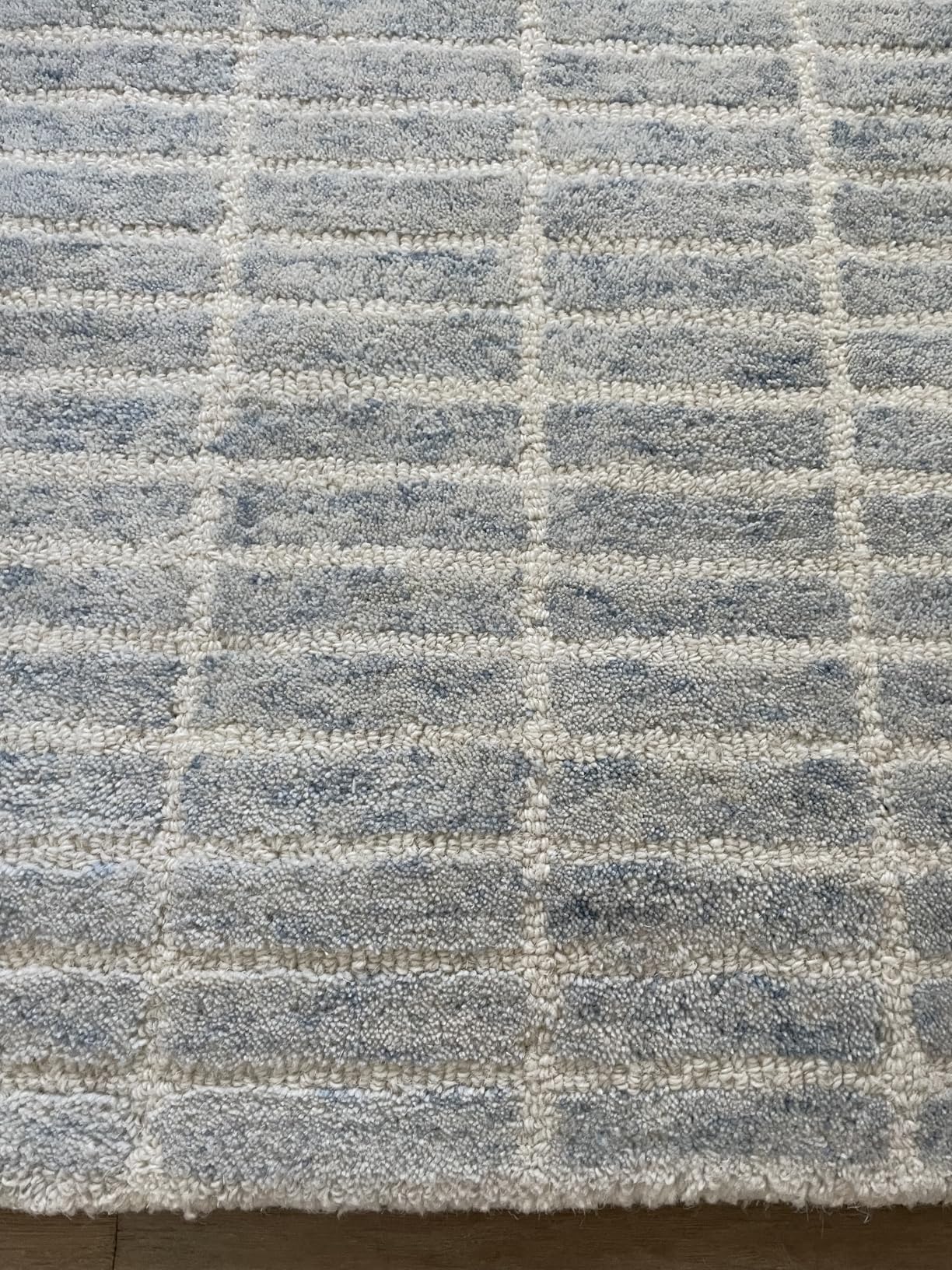 Hand-Tufted 100% Wool Area Rug - Unique Modern Geometric Grid Pattern, Soft Plush Textured Carpet for Living Room, Bedroom, Dining Room & Entryway (Grey, Beige, 6' x 9') customer photo 2