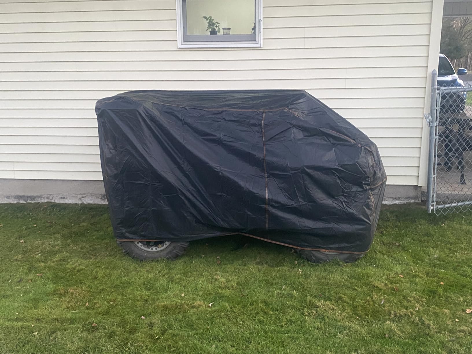 QYMOTO ATV Cover, 420D Large ATV Cover XXL 2-UP, 4 Wheeler Quad Durable Waterproof Outdoor Full Protection Windproof for CFMOTO Cforce 600 1000 Tour, Polaris Sportsman 570, Can am Outlander 570 850 customer photo 2