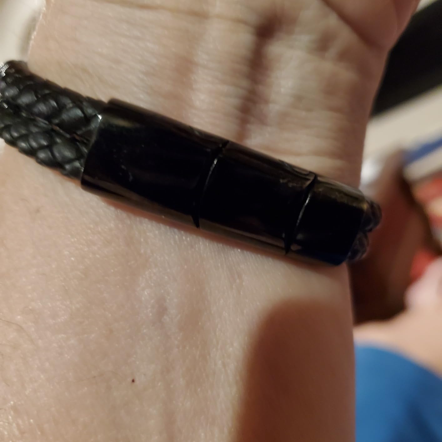 RTZN Black Leather Bracelets for Men - Premium Artisan Handcrafted Collection - Single, Stacked, & Double Strand Braided Leather, Onyx Stone & Silver Chain Designs customer photo 2