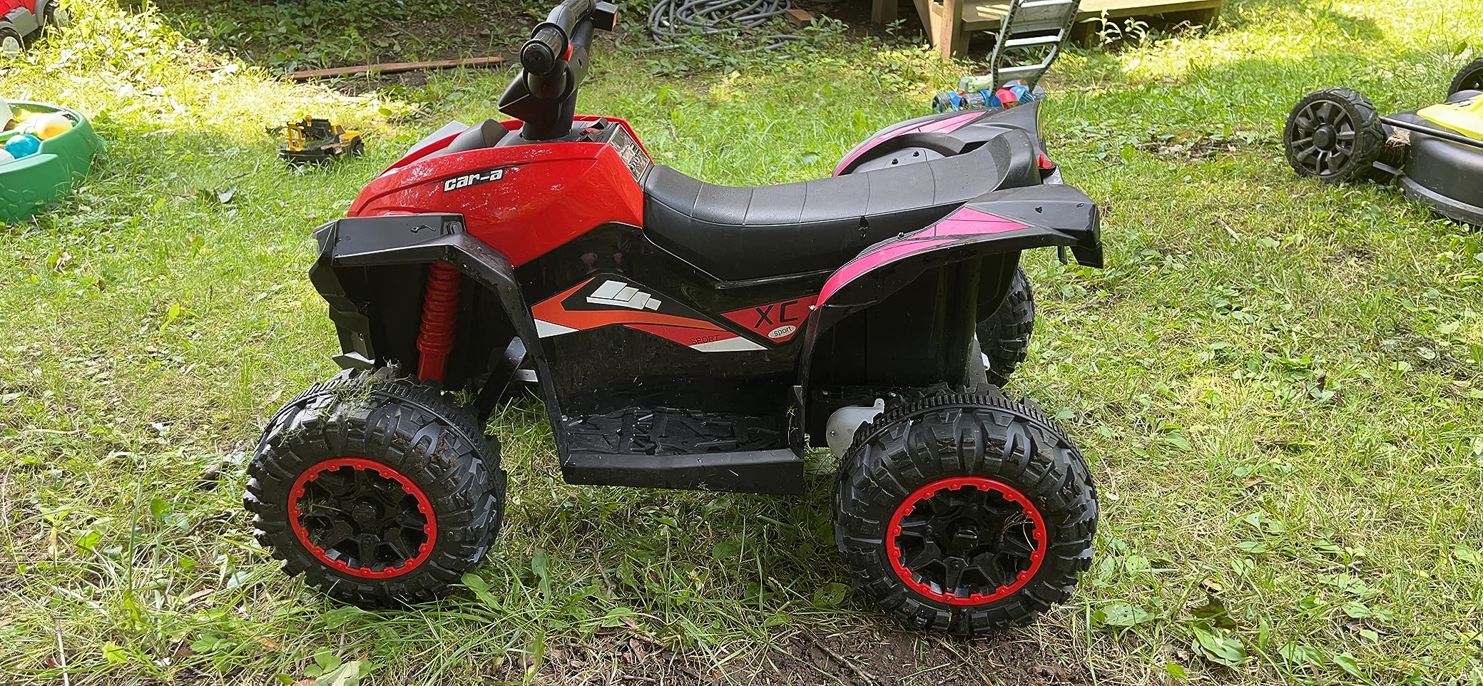 Aosom 12V Kids ATV Quad Car with Forward & Backward Function, Four Wheeler for Kids with Wear-Resistant Wheels, Music, Up to 3.7 MPH, Electric Ride-on ATV for Toddlers Ages 3+ Years Old, White customer photo 2