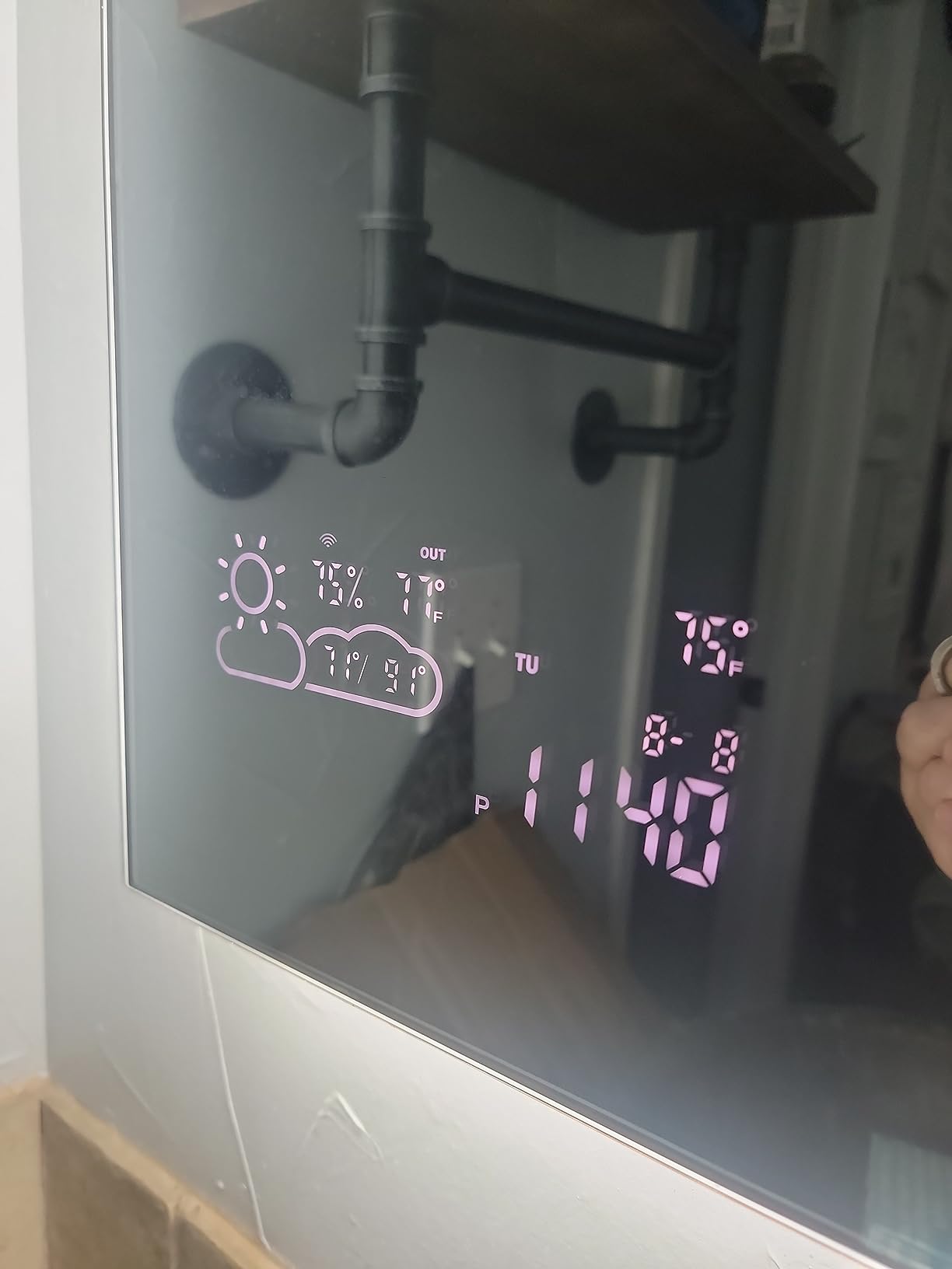 BYECOLD Smart Bathroom Mirror with Bluetooth Wi-Fi Enabled Weather Display, 32