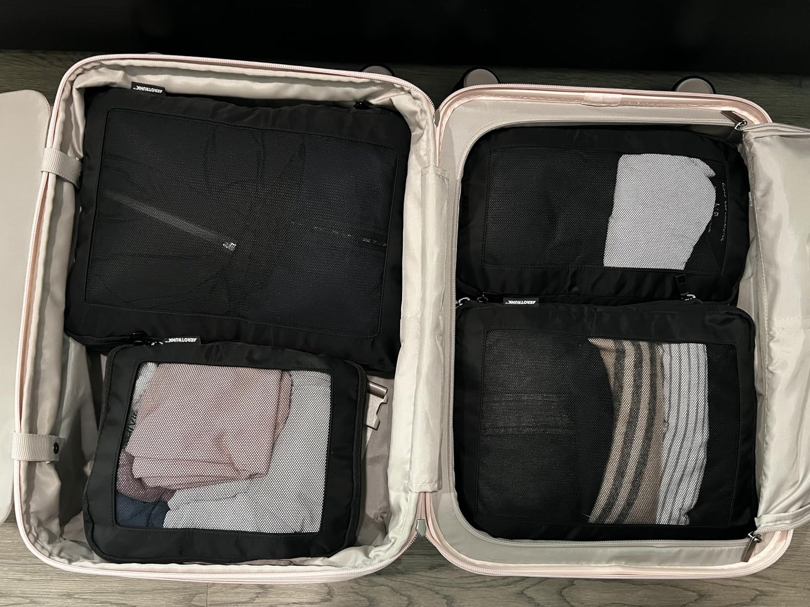 Aerotrunk Compression Packing Cubes for Travel - Luggage Organizer Bags - Double Zipper Packing Cubes for Suitcases (6-Pack, Beige) customer photo 2