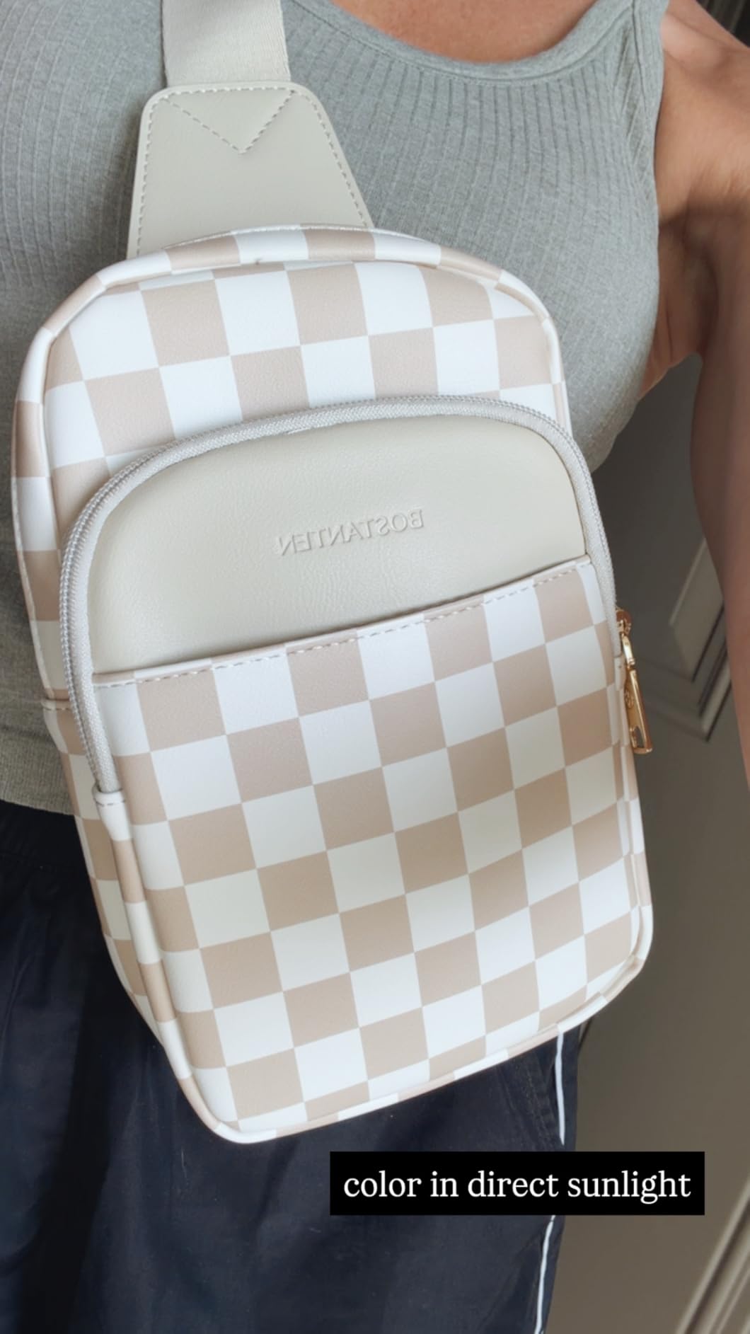 Sling Bag Quilted Crossbody Bags for Women Cross Body Purse Leather Fanny Pack with Adjustable Guitar Strap customer photo 1