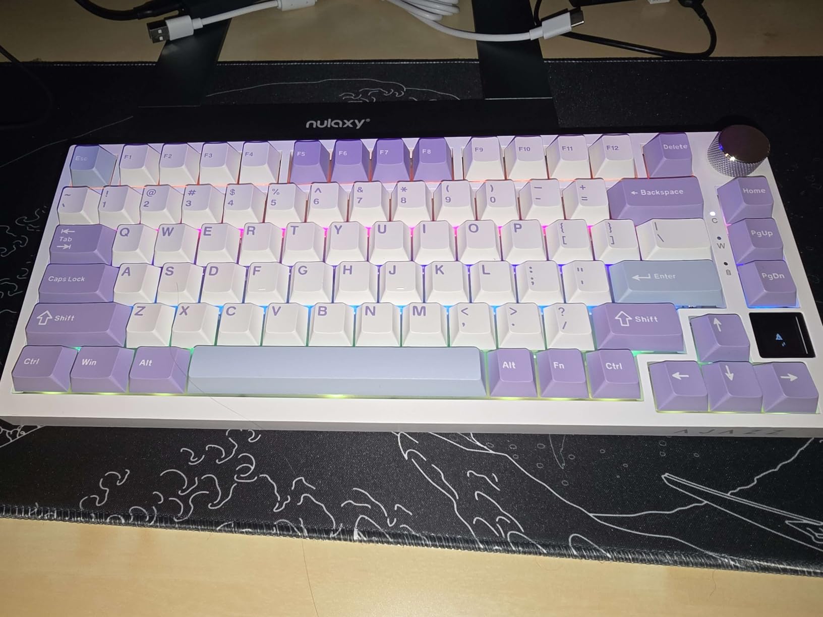 EPOMAKER Ajazz AK820 Pro 75% Wireless Mechanical Keyboard with TFT Smart Display&Knob, Gasket-Mounted Gaming Keyboard, BT/2.4GHz/USB-C Wired (Purple, Gift Switch) customer photo 1