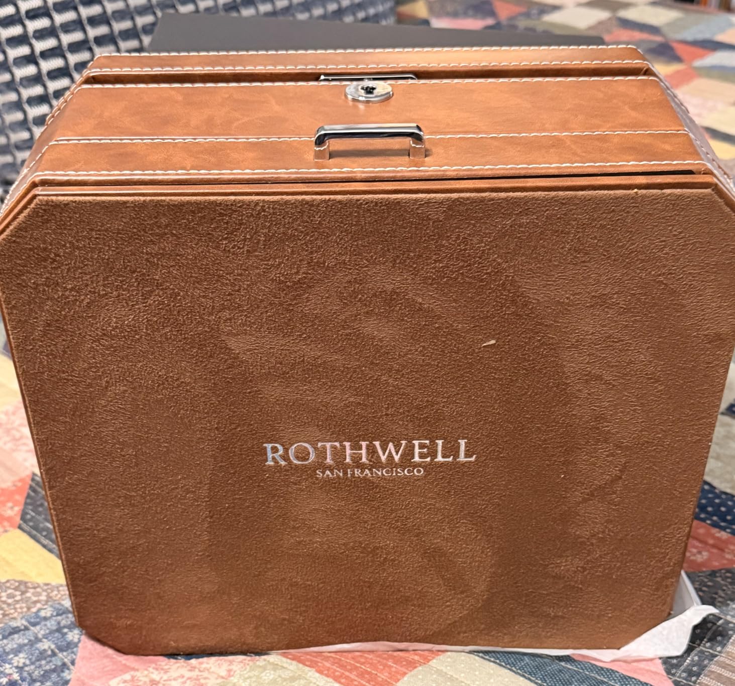 ROTHWELL 8 Slot Leather Watch Box with Valet Drawer - Luxury Case Display Jewelry Organizer, Locking Display Case Holder with Real Glass Top (Carbon) customer photo 2