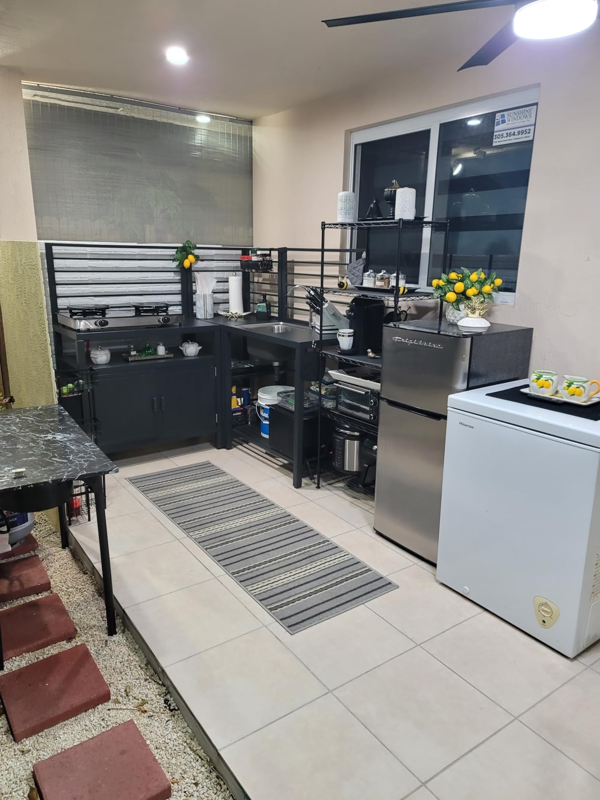 Domi Outdoor Kitchen Island, 5-Piece Modular Kitchens Counter with Whole Aluminum Finish and Shelf and Wall Hanging and Countertop and Sink and Storage Box and Cover, Kitchen Series for Deck Patio, Dark Gray customer photo 1