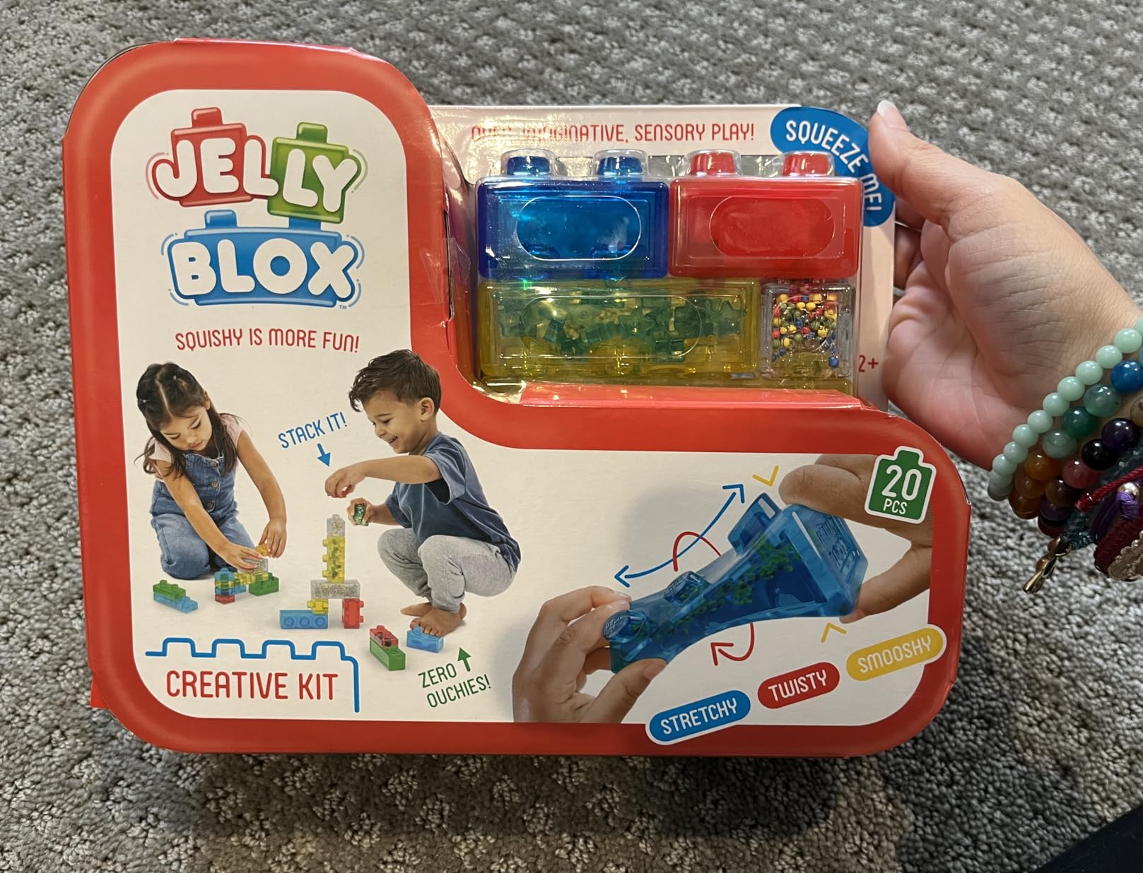 Goliath Jelly Blox Creative Kit | Includes 20 Blocks | Toddler & Preschool Building Blocks Kids Can Squeeze, Stretch, Squish | MESH ACCREDITED | Safety Tested & Ouch-Free | Sensory Play Toy Ages 2+ customer photo 2
