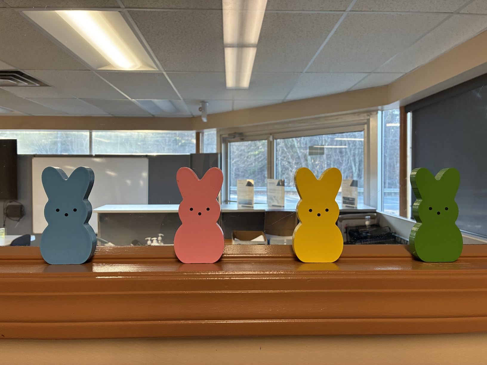 Babycop Easter Decor, 4 Pcs Bunny Table Decorations Wooden Spring Signs for Home, Wood Rabbit Tiered Tray/Mantal Decor for Farmhouse or Office Party Supplies customer photo 1