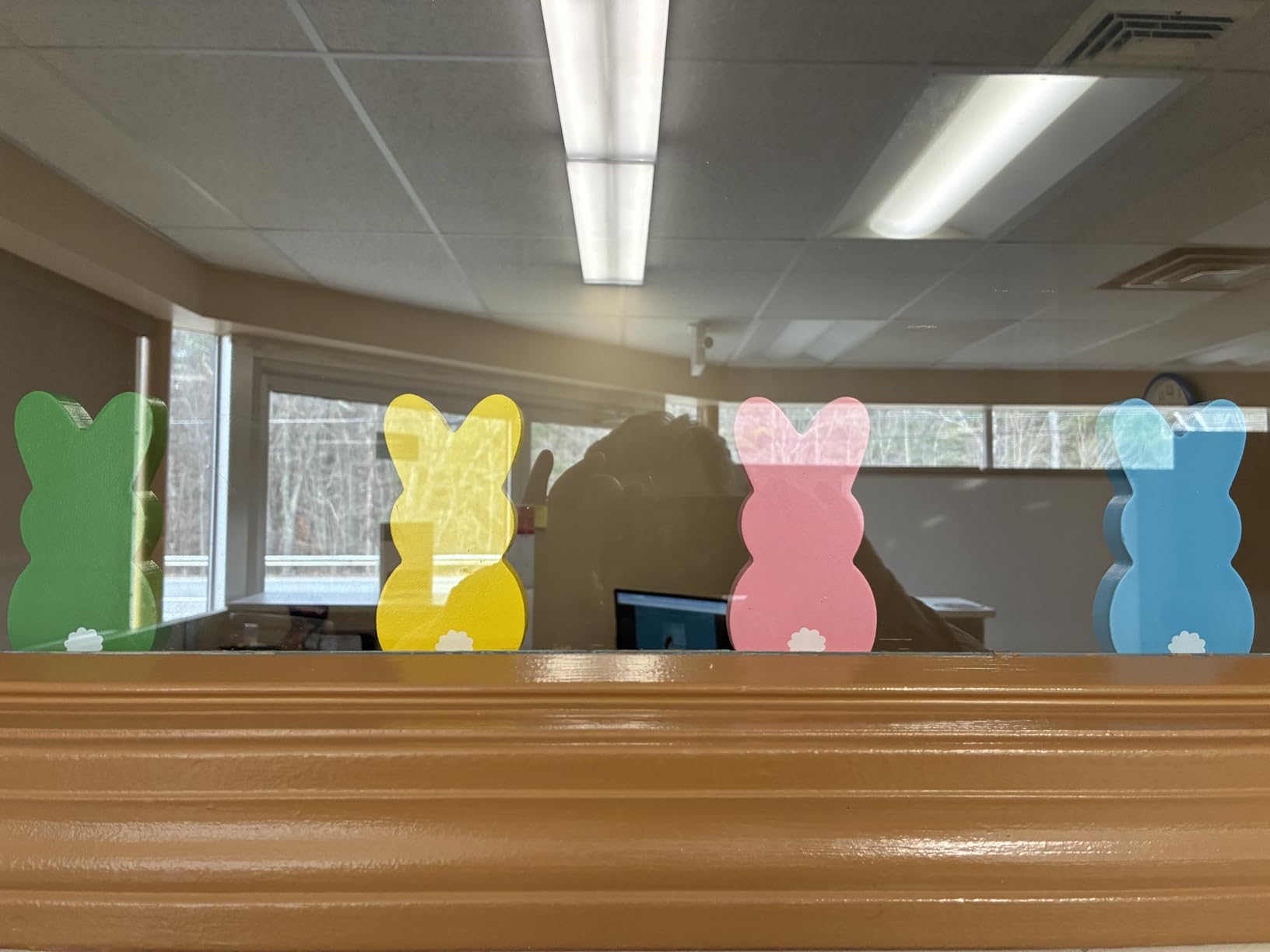 Babycop Easter Decor, 4 Pcs Bunny Table Decorations Wooden Spring Signs for Home, Wood Rabbit Tiered Tray/Mantal Decor for Farmhouse or Office Party Supplies customer photo 2