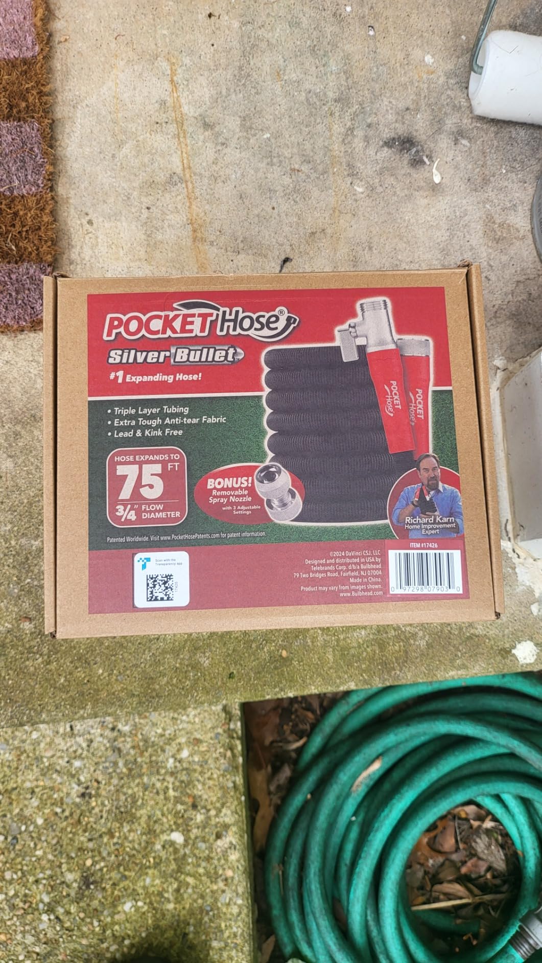 Pocket Hose 100 FT Silver Bullet 2.0 Expandable Garden Hose w/Turbo Shot Nozzle, AS SEEN ON TV, Lead-Free, Solid Aluminum Connectors, Easy On/Off Valve, Kink-Free, Leak-Proof customer photo 2