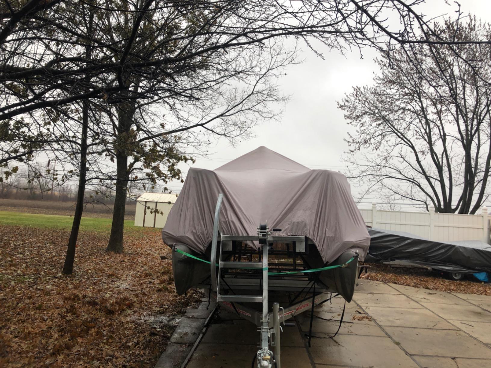 iCOVER Trailerable Pontoon Boat Cover, Fits 17 to 28ft Long & Beam Width up to 102in Pontoon Boat with Storage Bag customer photo 1