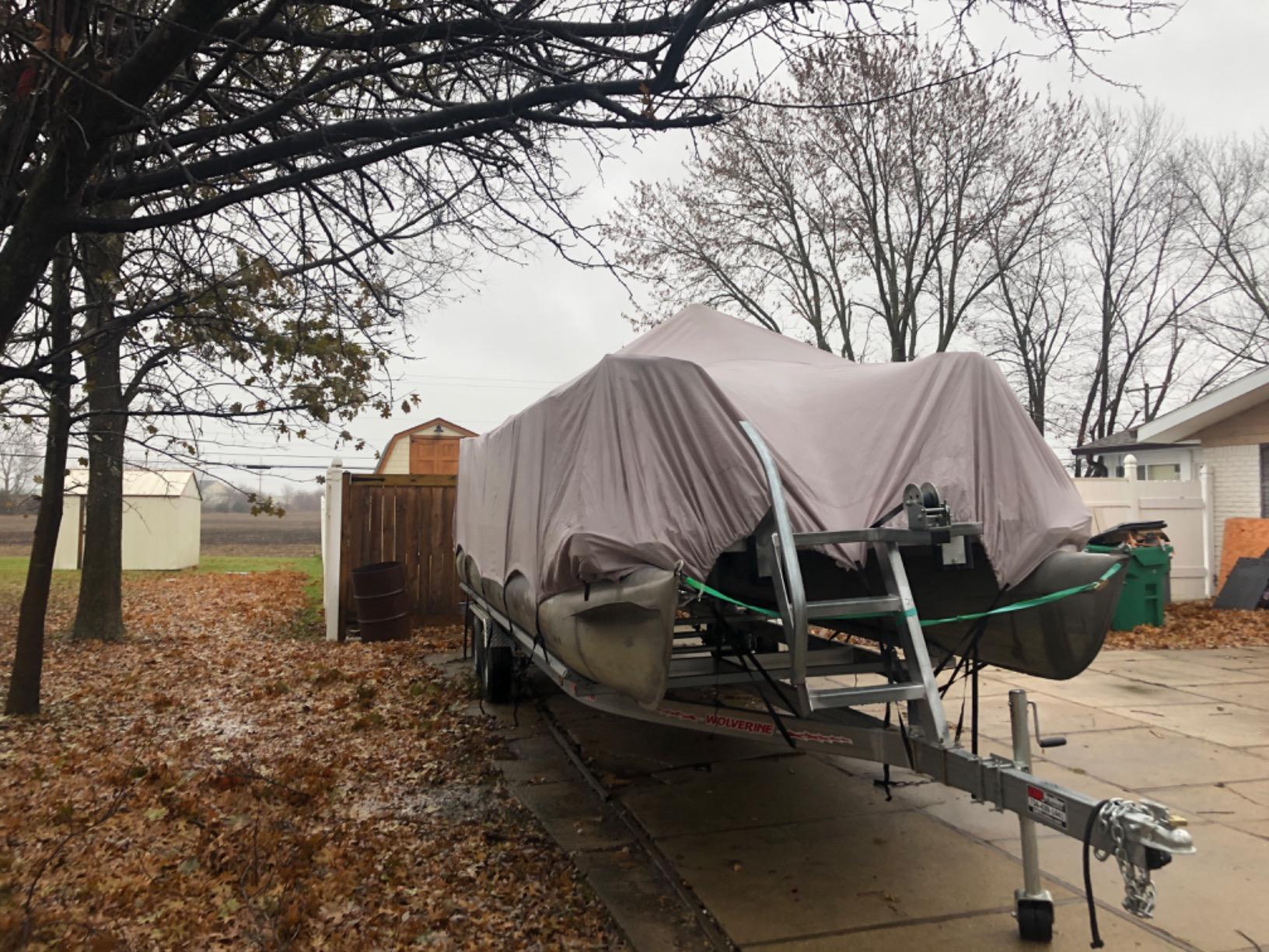 iCOVER Trailerable Pontoon Boat Cover, Fits 17 to 28ft Long & Beam Width up to 102in Pontoon Boat with Storage Bag customer photo 2