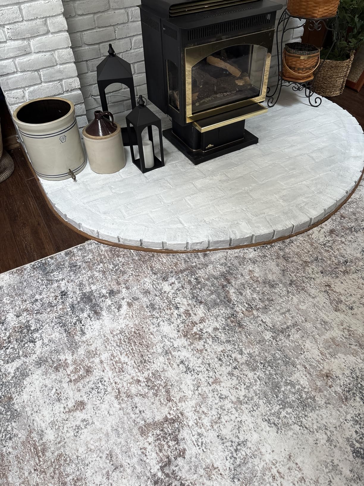 UERMEI 9x12 Washable Area Rug - Neutral Modern Abstract Living Room Rugs, Non-Slip Soft Large Indoor Floor Carpet for Bedroom Home Office & Under Dining Table Decor, Brown Grey customer photo 2