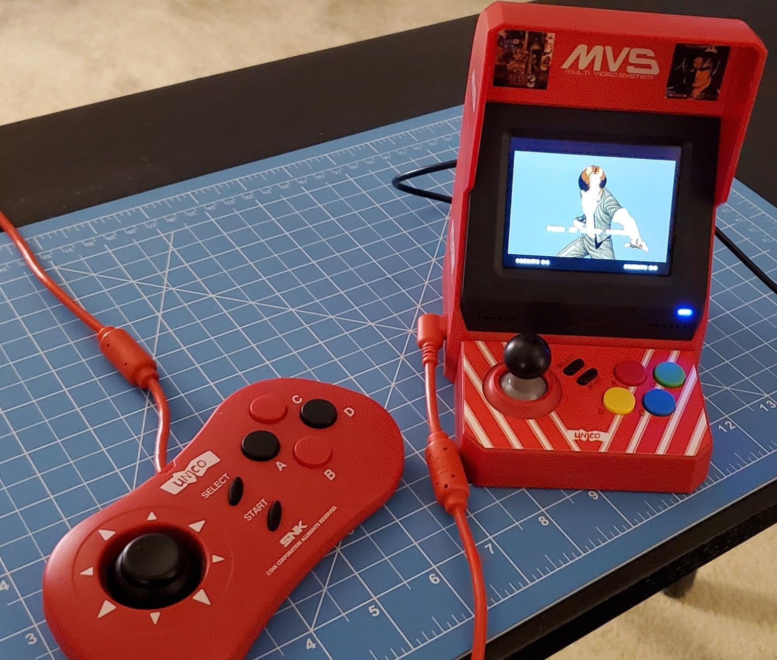 UNICO MVS Mini Home Arcade Machine, 45 Pre-Loaded Classic Games: 10 KOF / 5 Metal SLUG / 7 Fatal Fury / 6 Samurai SHODOWN and More, 3.5inch Screen, HDMI and Gamepads Port customer photo 1
