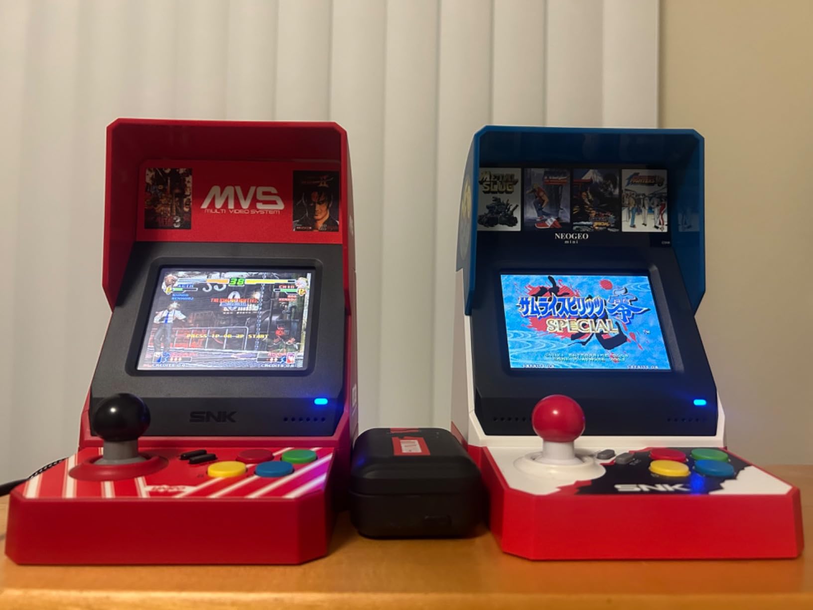 UNICO MVS Mini Home Arcade Machine, 45 Pre-Loaded Classic Games: 10 KOF / 5 Metal SLUG / 7 Fatal Fury / 6 Samurai SHODOWN and More, 3.5inch Screen, HDMI and Gamepads Port customer photo 2