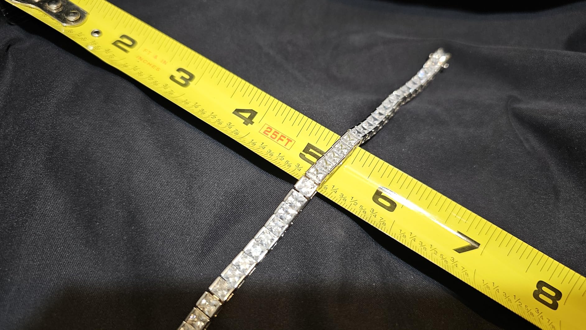 Gemsme 4 * 4mm Square Tennis Bracelet, 4mm Thin 18K White/Yellow Gold Plated Square Cubic Zirconia Tennis Bracelet for Women customer photo 1