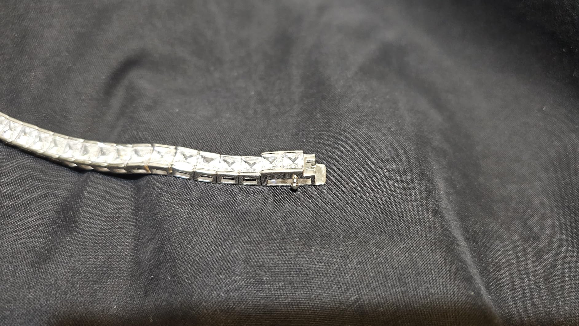 Gemsme 4 * 4mm Square Tennis Bracelet, 4mm Thin 18K White/Yellow Gold Plated Square Cubic Zirconia Tennis Bracelet for Women customer photo 2