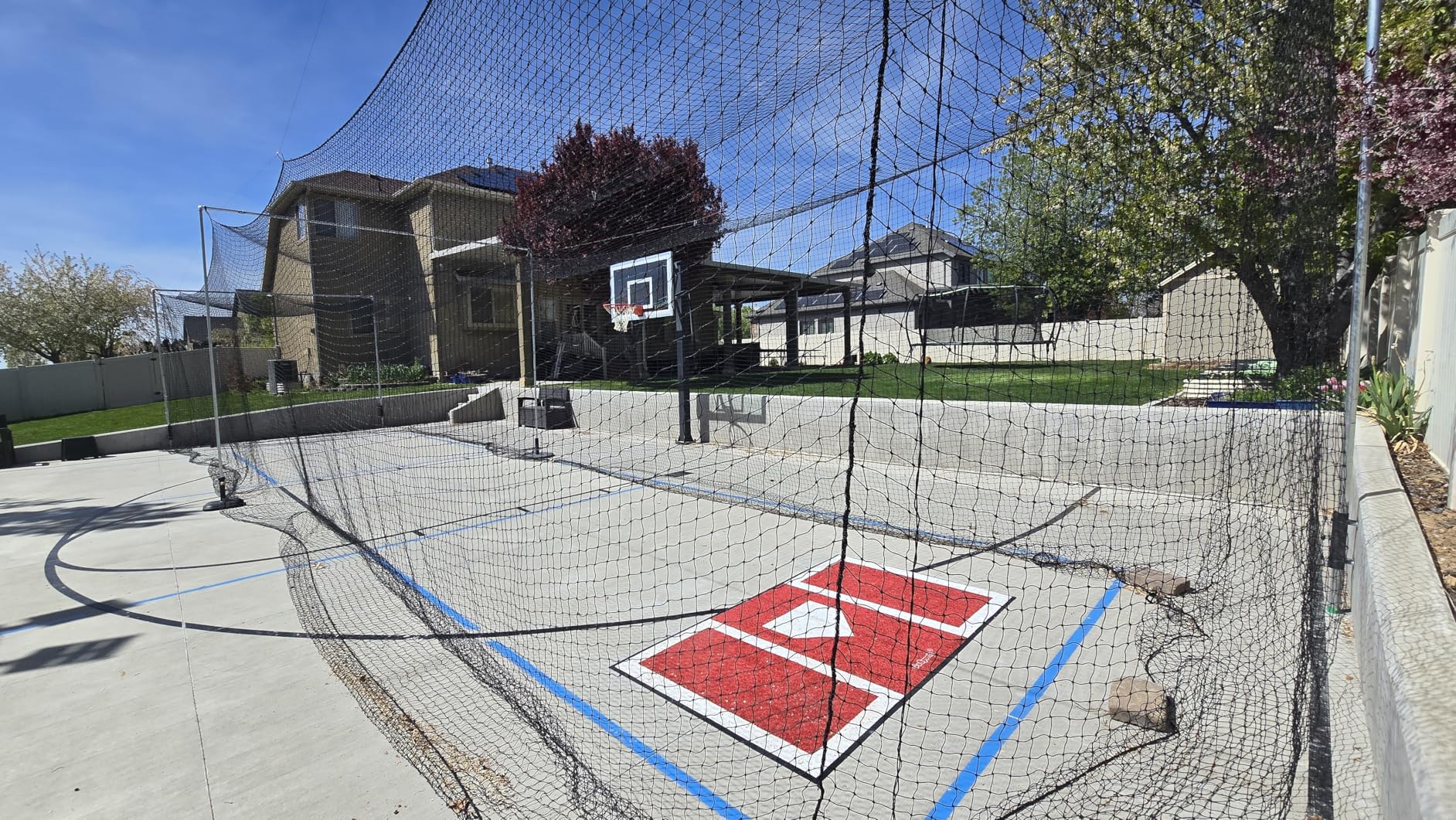 VEVOR Baseball Batting Cage,Professional Softball Baseball Batting Hitting Training Net,Heavy Duty Enclosed PE Practice Portable Pitching Cage Net with Door&Carry Bag,for Backyard,Field,Indoor&Outdoor customer photo 1
