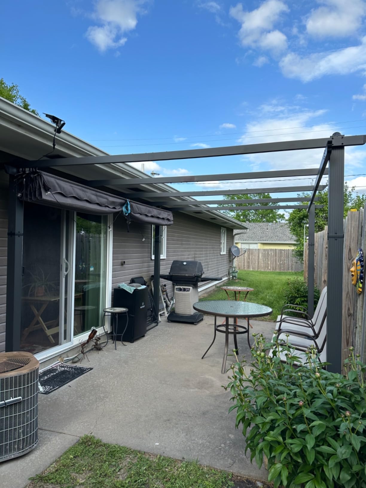VEIKOU 13x10ft Pergola, Aluminum Pergola w/Thicker Post & Upgraded Retractable Canopy, Metal Gazebos Heavy-Duty Outdoor Shelter for Porch Yard, Gray customer photo 2