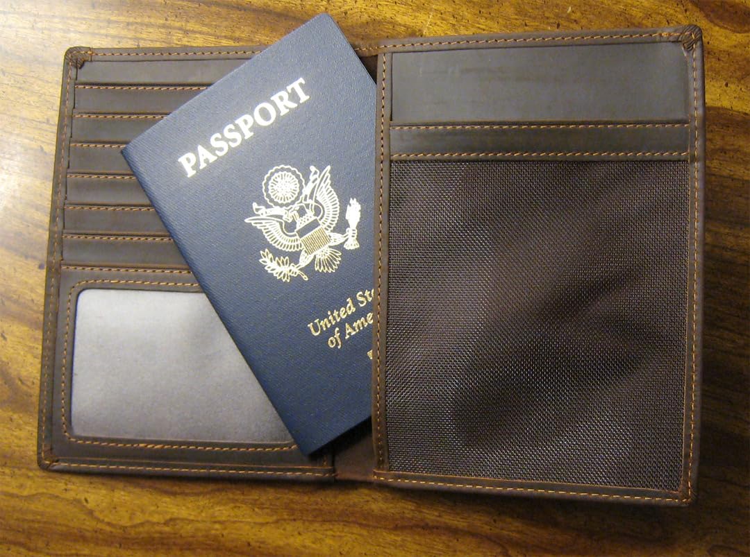 Polare Luxury RFID Blocking Leather Passport Holder Travel Wallet For Men and Women (Dark Brown with AirTag Slot) customer photo 2