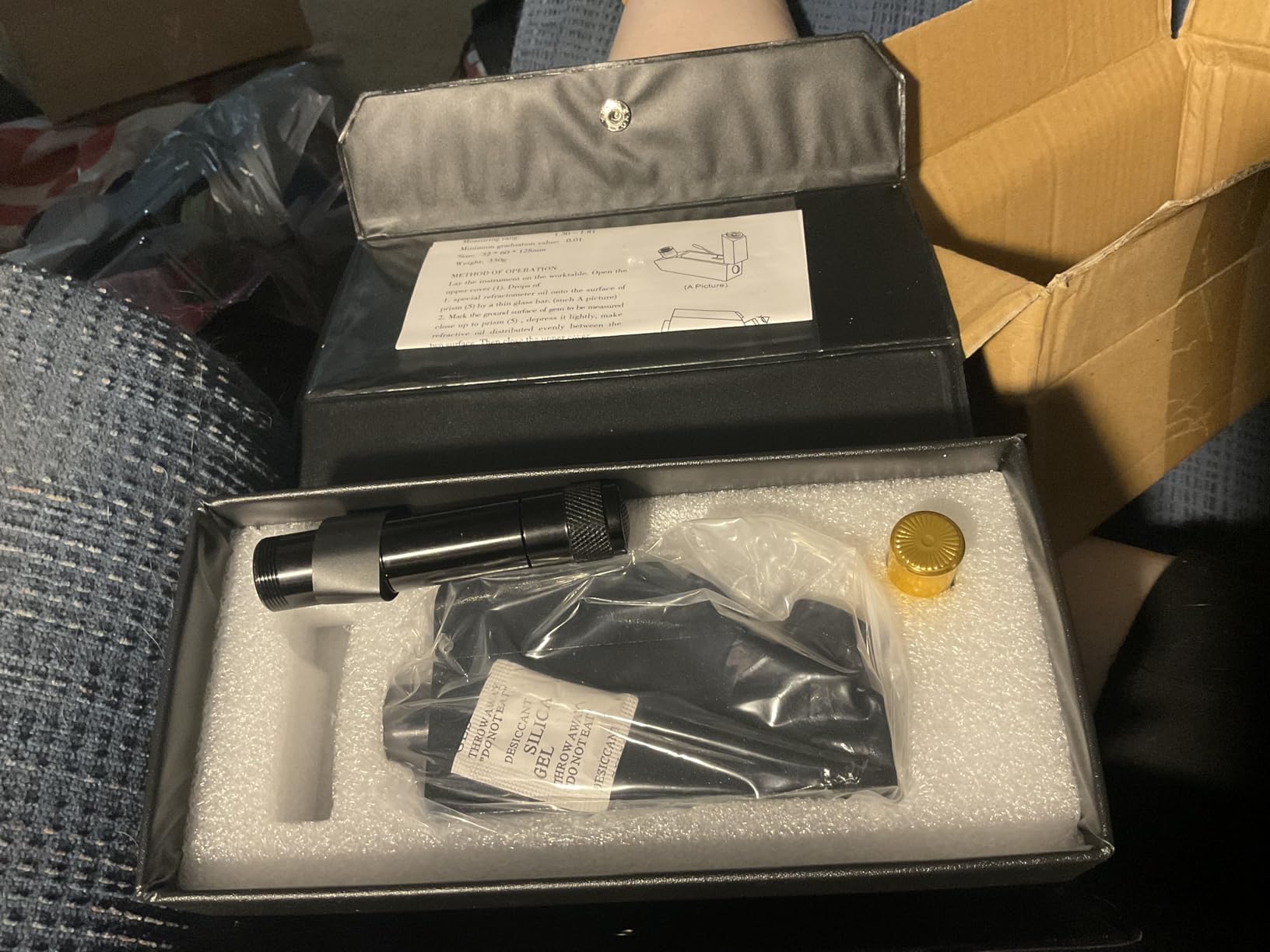 Refractometer, Jewelry Refractometer, RHG181 1.30 to 1.81 Professional ldentification Refractometer, Portable Refractometer with 3ml Reflective Index Fluid customer photo 1