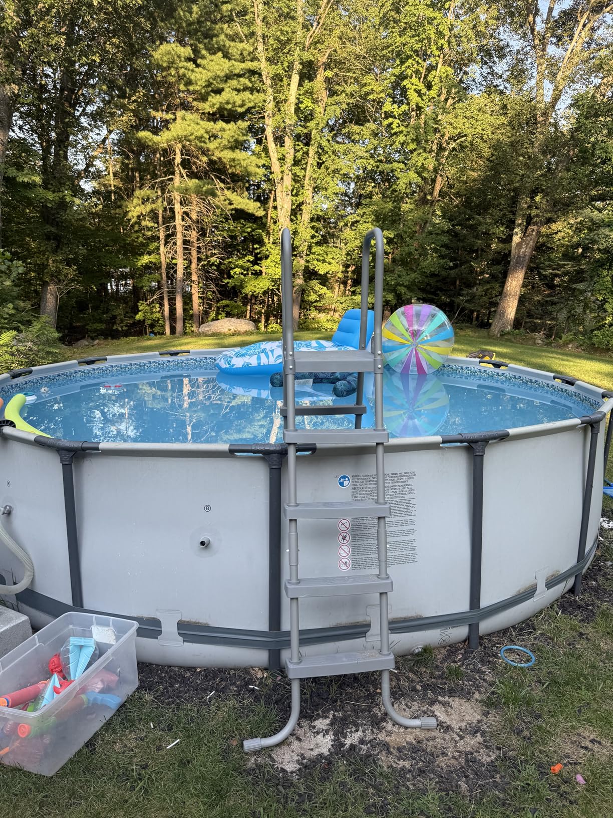 Bestway Flowclear 52 Inch Versatile Metal A Frame Above Ground Swimming Pool Ladder with Heavy Duty Plastic Double Sided Steps customer photo 2