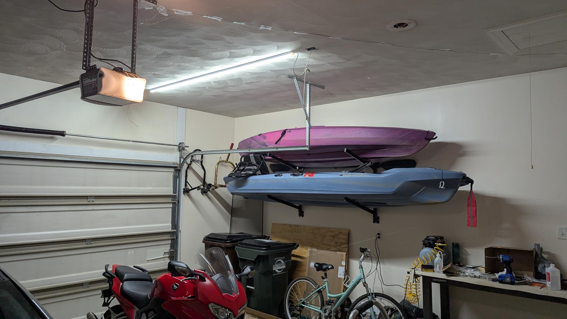 StoreYourBoard G-Kayak Wall Rack - Heavy-Duty Outdoor Kayak Rack for 2 Boats, Adjustable Storage Wall Mount Hanger, Space-Saving Outdoor Storage for Kayak Wall Mount - Holds 200 lbs - Silver customer photo 2