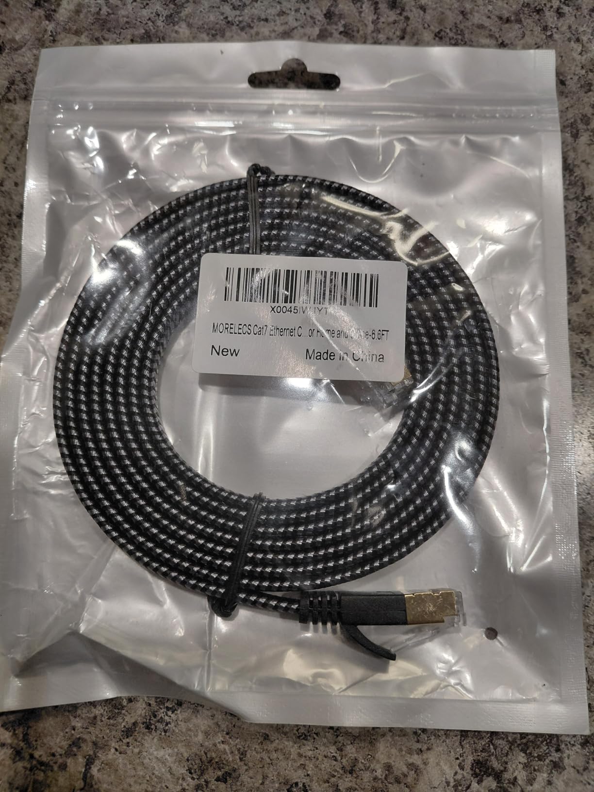 Cat 7 Flat Ethernet Cable 6.6 ft, Nylon Braided STP Shielded, 10Gbps 600MHz, Low Latency RJ45 LAN Patch Cable for PS5, PS4, Xbox, PC, Smart TV, Router, Modem customer photo 1